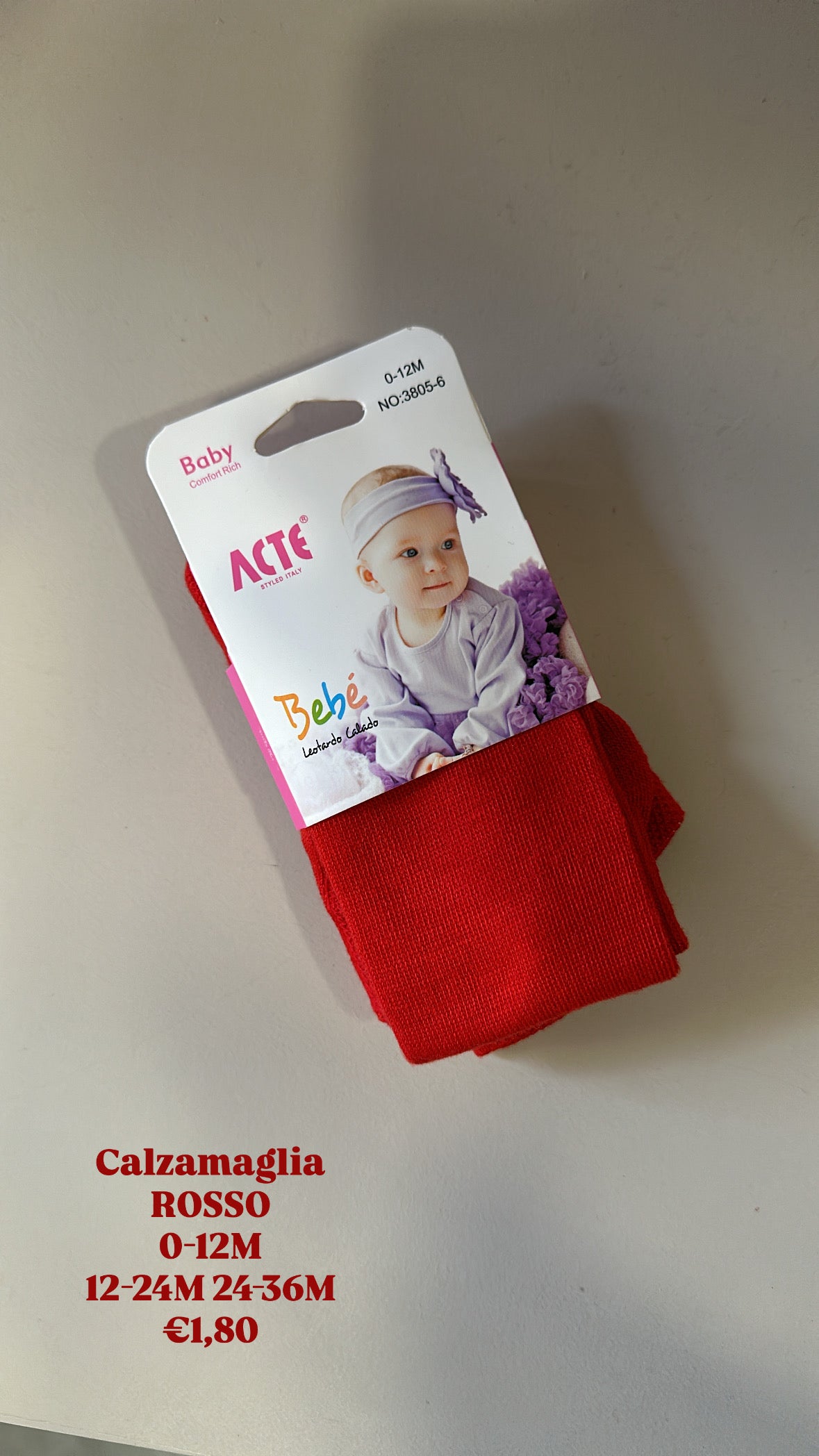 Calzamaglia BASIC 0-36M - ROSSO