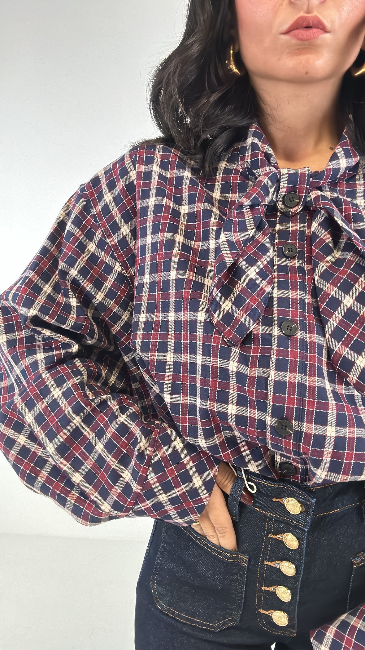 Camicia FIOCCO QUADRI LUMINA - BLU