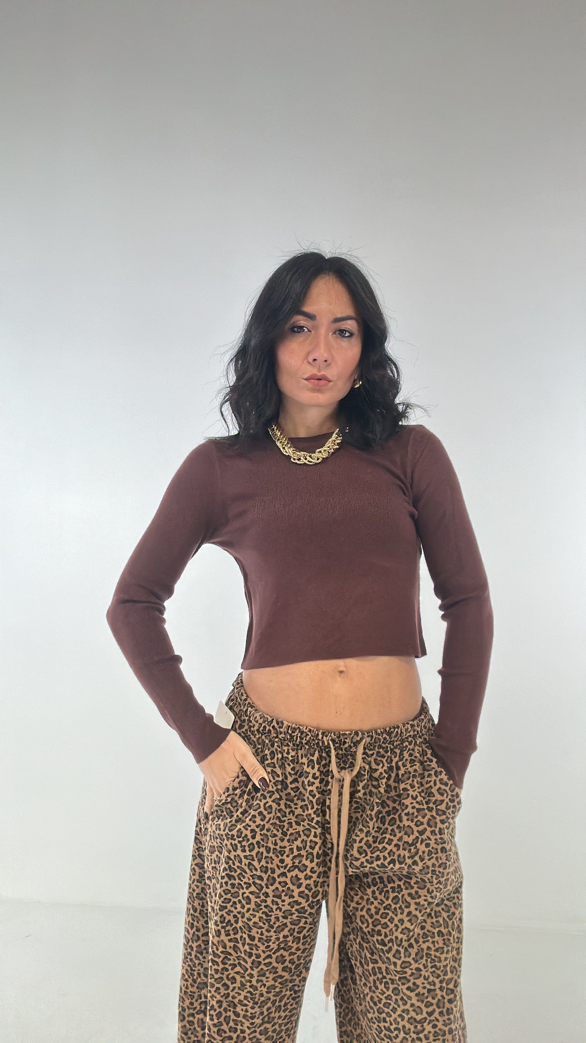 Pull CROP TIME - MARRONE