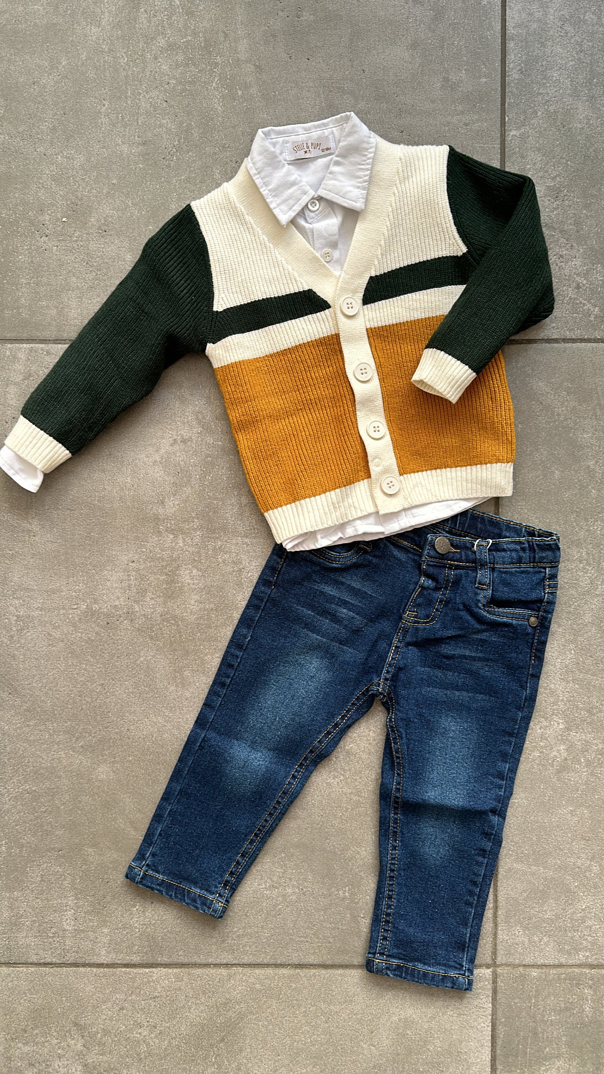 Completo CON CARDIGAN 12-36M - VERDE