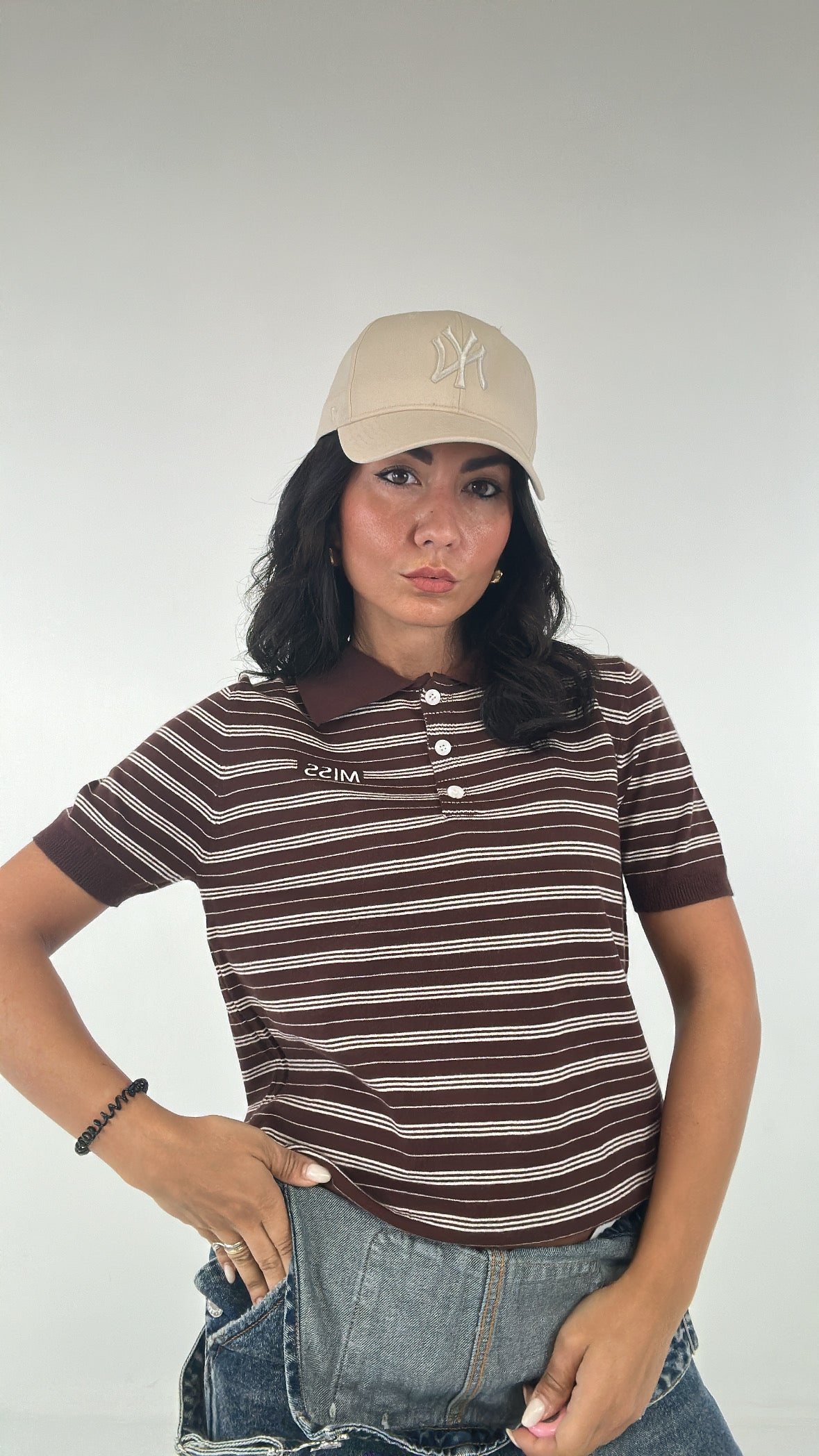 Polo IN MAGLIA RIGATA - MARRONE