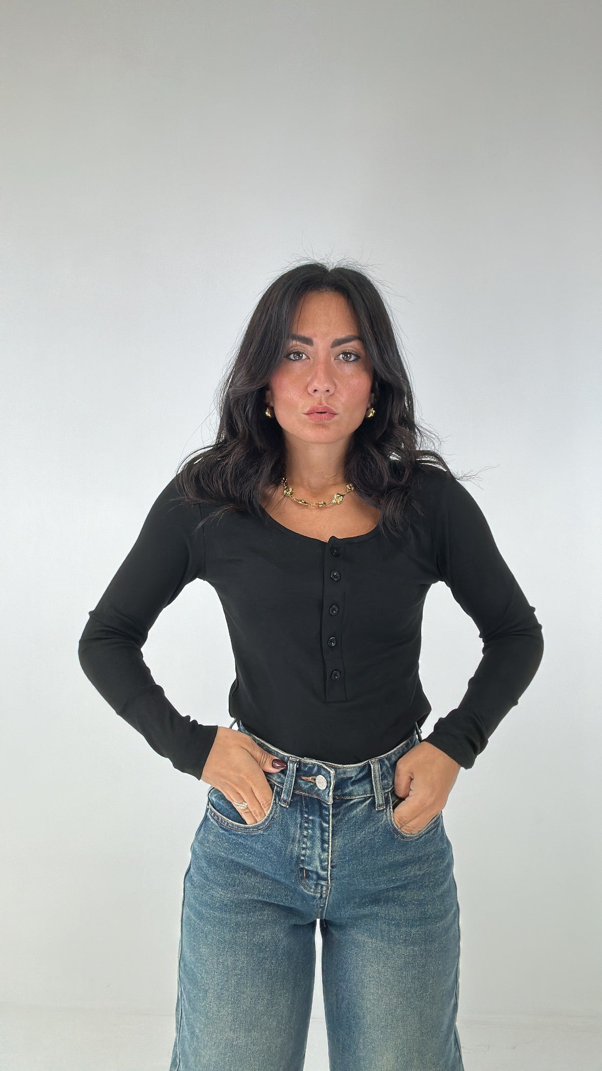 Body BOTTONCINI - NERO