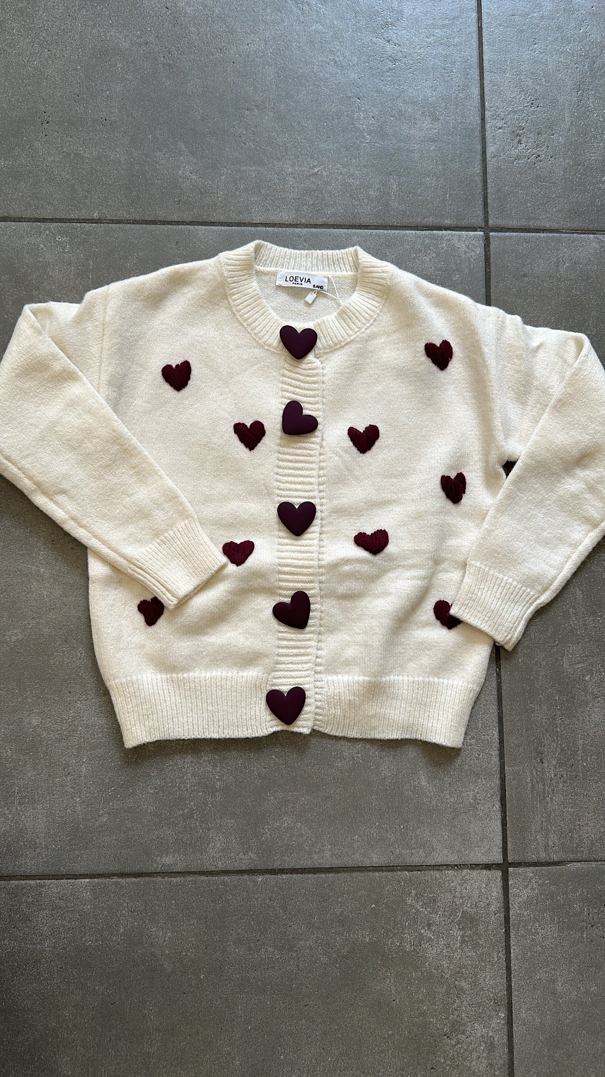 Cardigan 100 CUORI 4-14A - PANNA