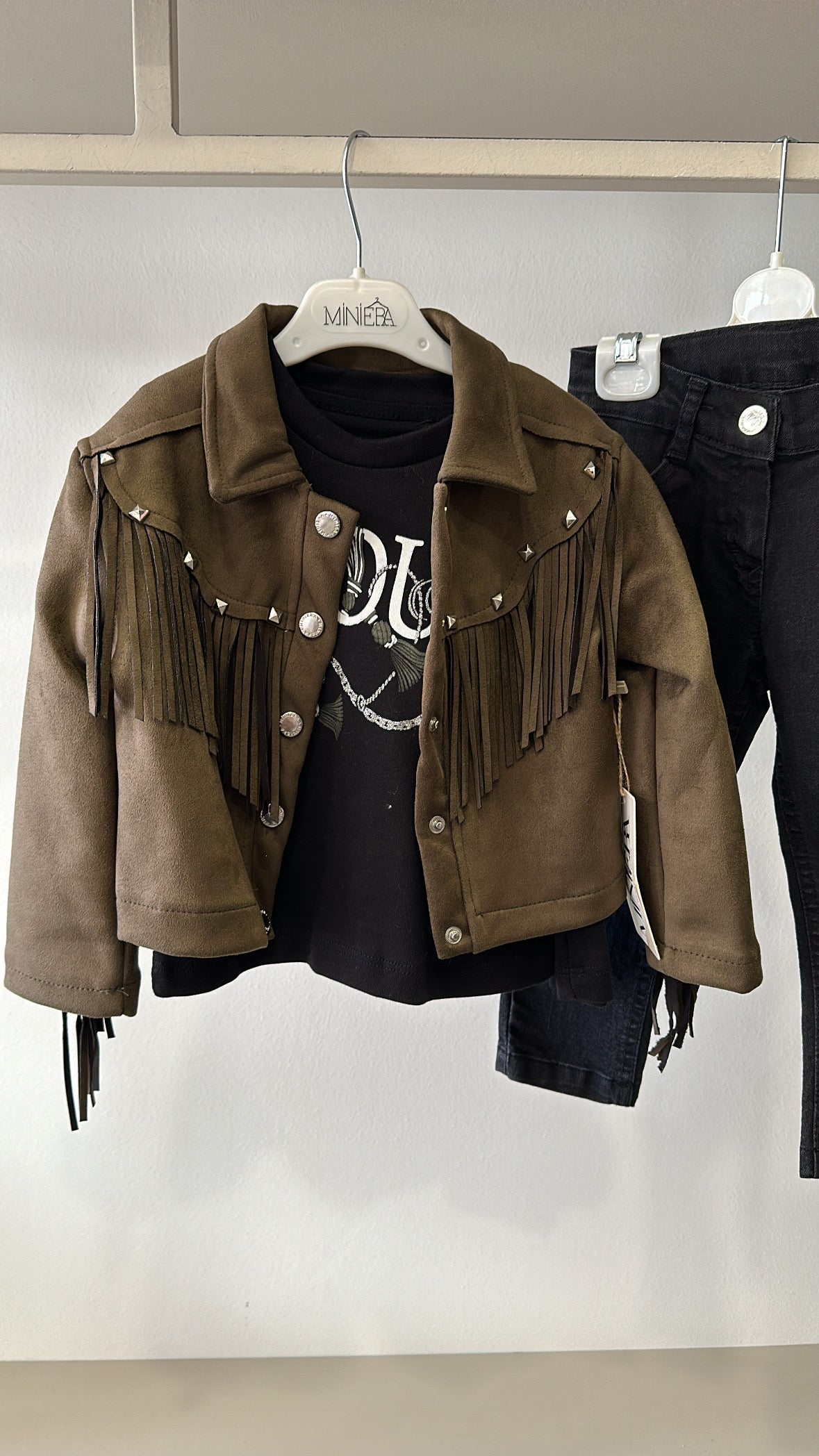 Completo 3PZ CON GIUBBINO FRANGE 2-6A - VERDE MILITARE