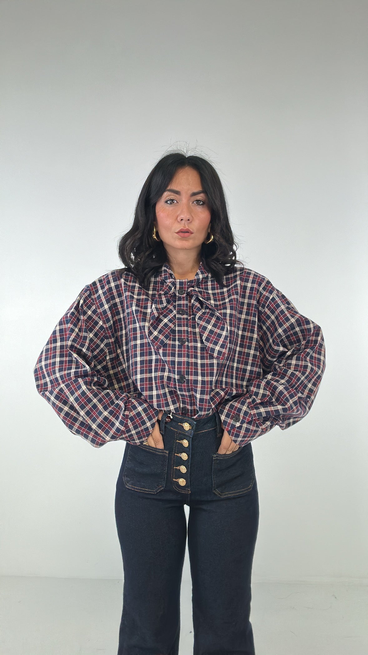 Camicia FIOCCO QUADRI LUMINA - BLU