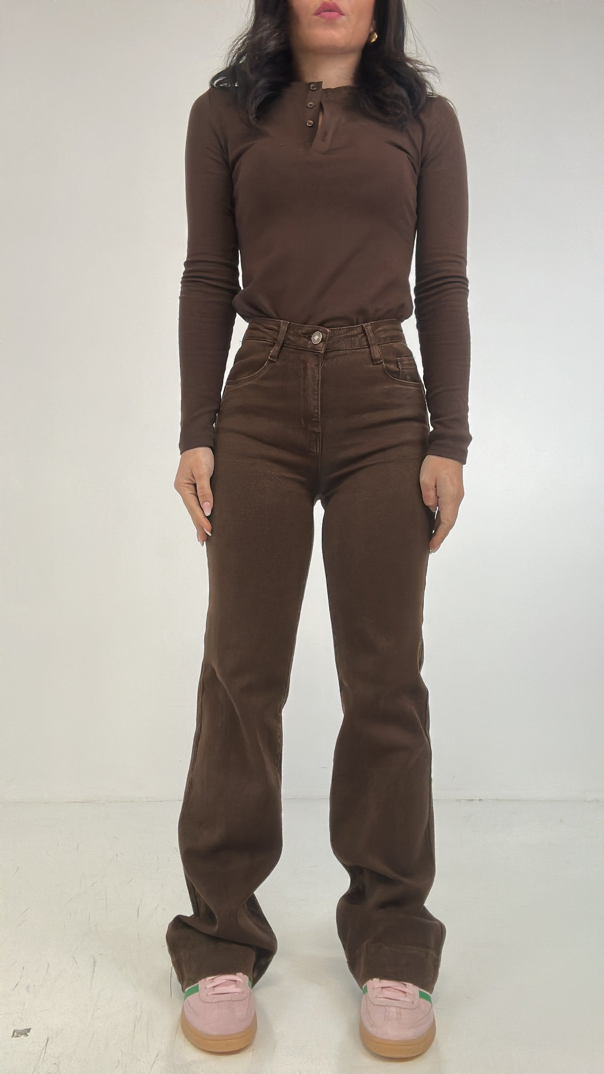 Jeans WIDE BROWNY - MARRONE