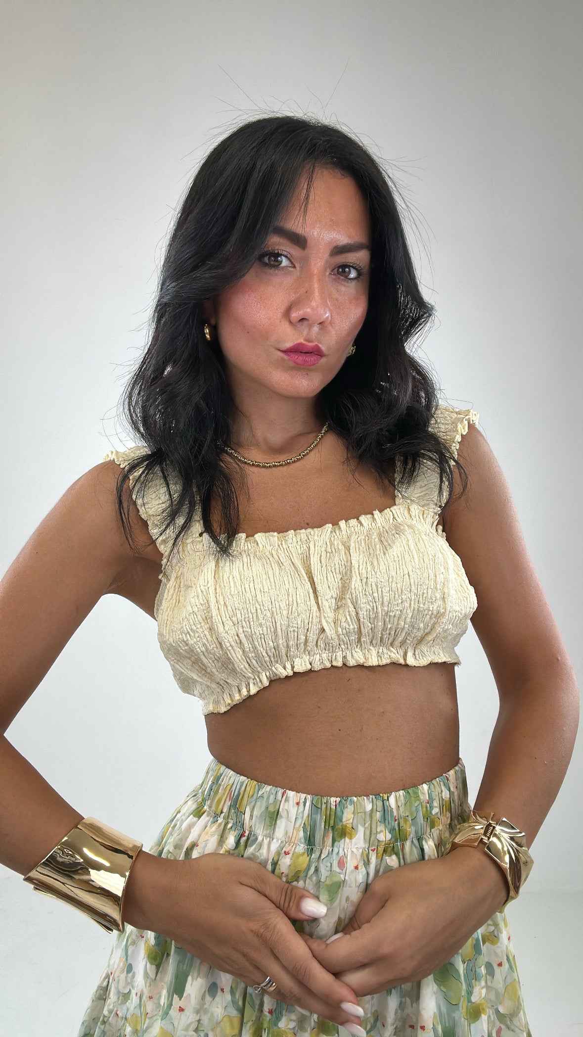 Top ARRICCIATO - GIALLO