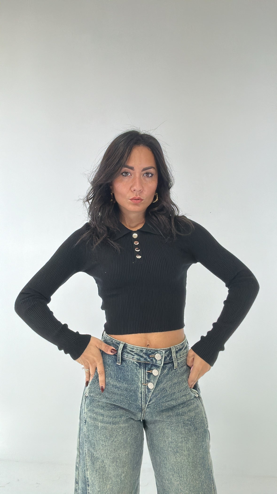 Polo CROP - NERO