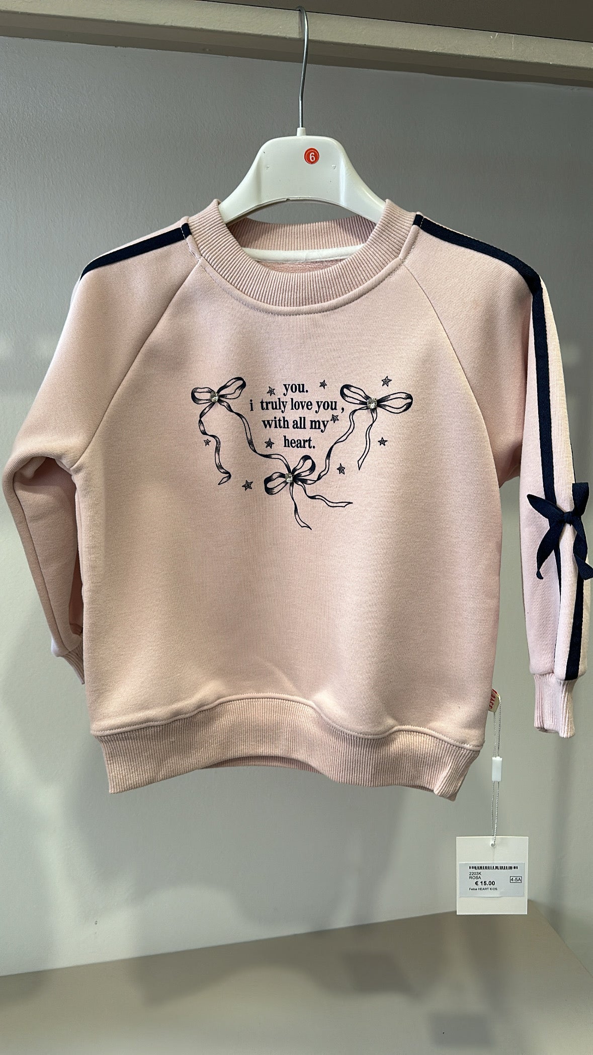 Felpa HEART KIDS - ROSA