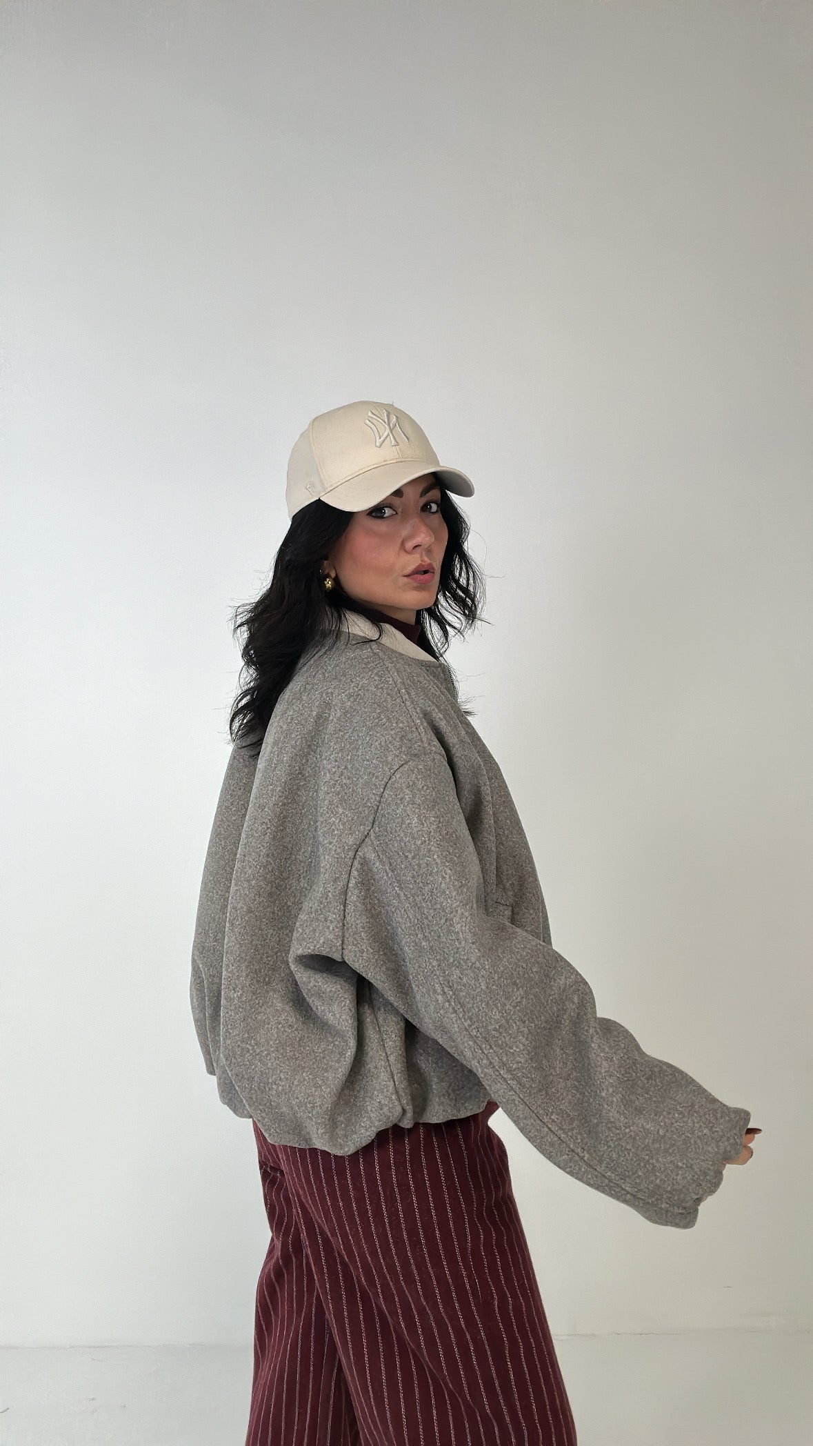 Bomber IN PANNO TRAPUNTATO - KHAKI