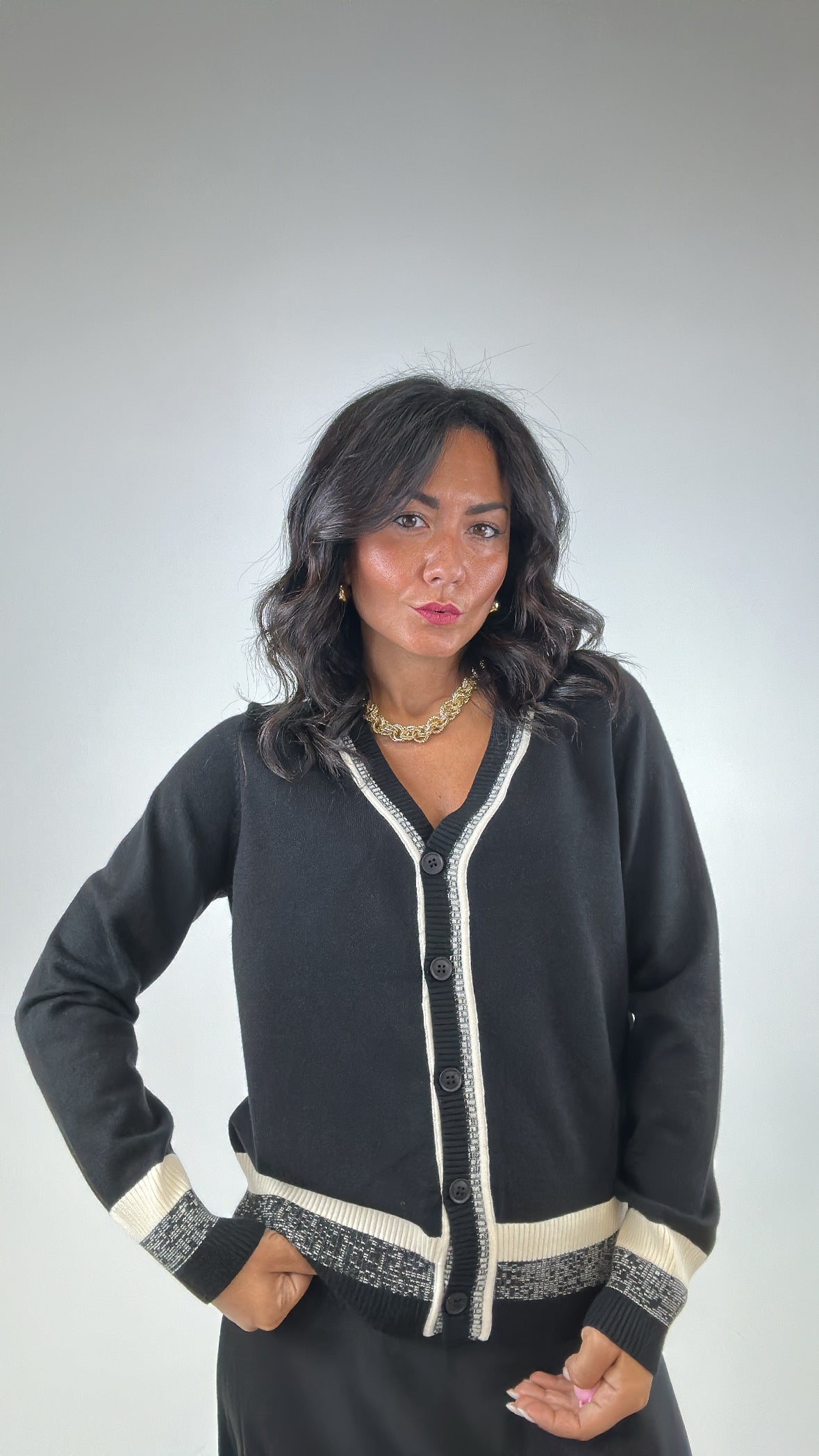 Cardigan RIGA SFUMATA - NERO