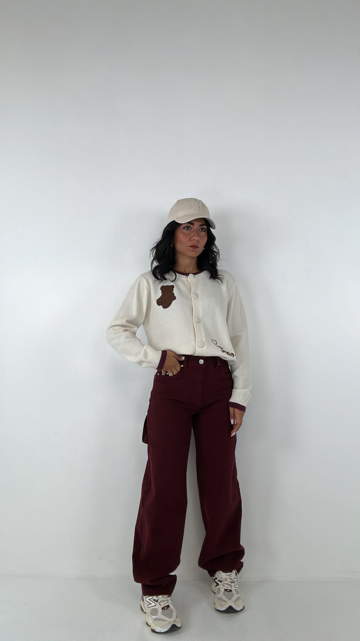 Jeans VSMISS BALLON - BORDEAUX