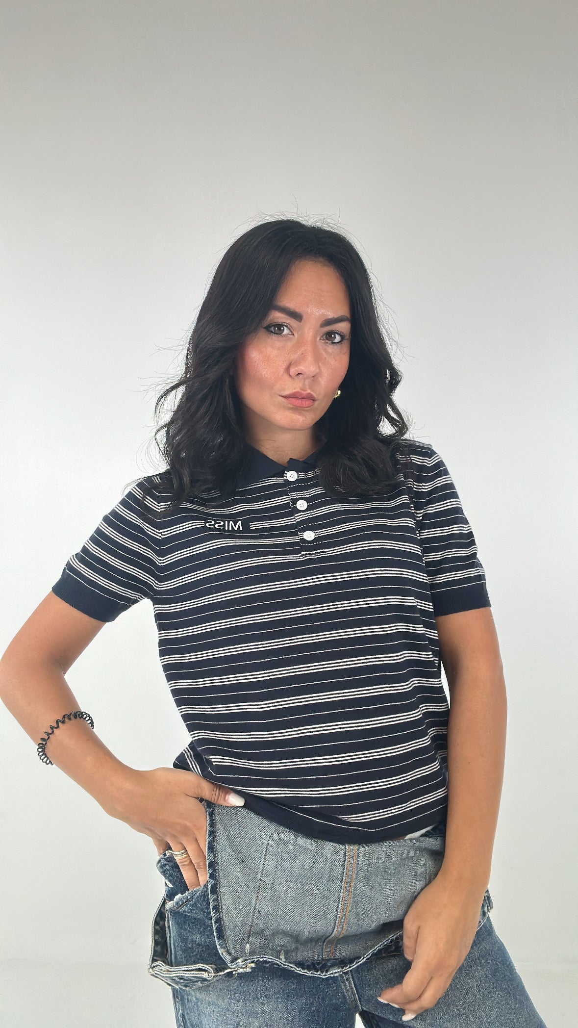 Polo IN MAGLIA RIGATA - BLU