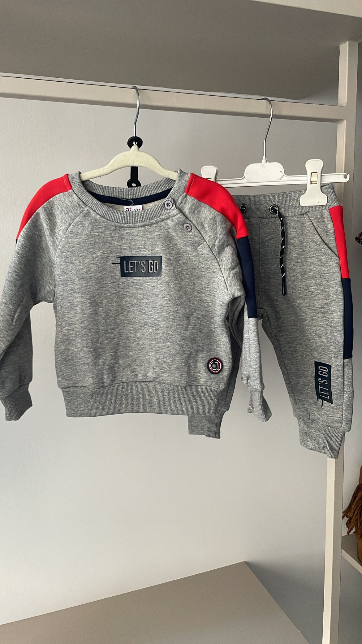 Tuta LET'S GO 6-36M - GRIGIO