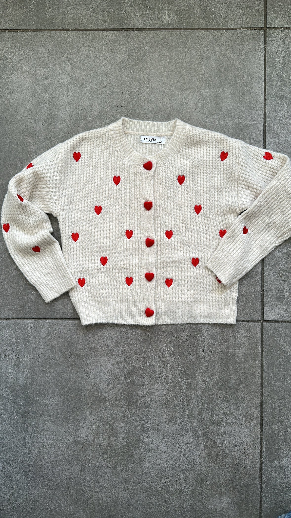 Cardigan CUORICINI 4-14A - PANNA