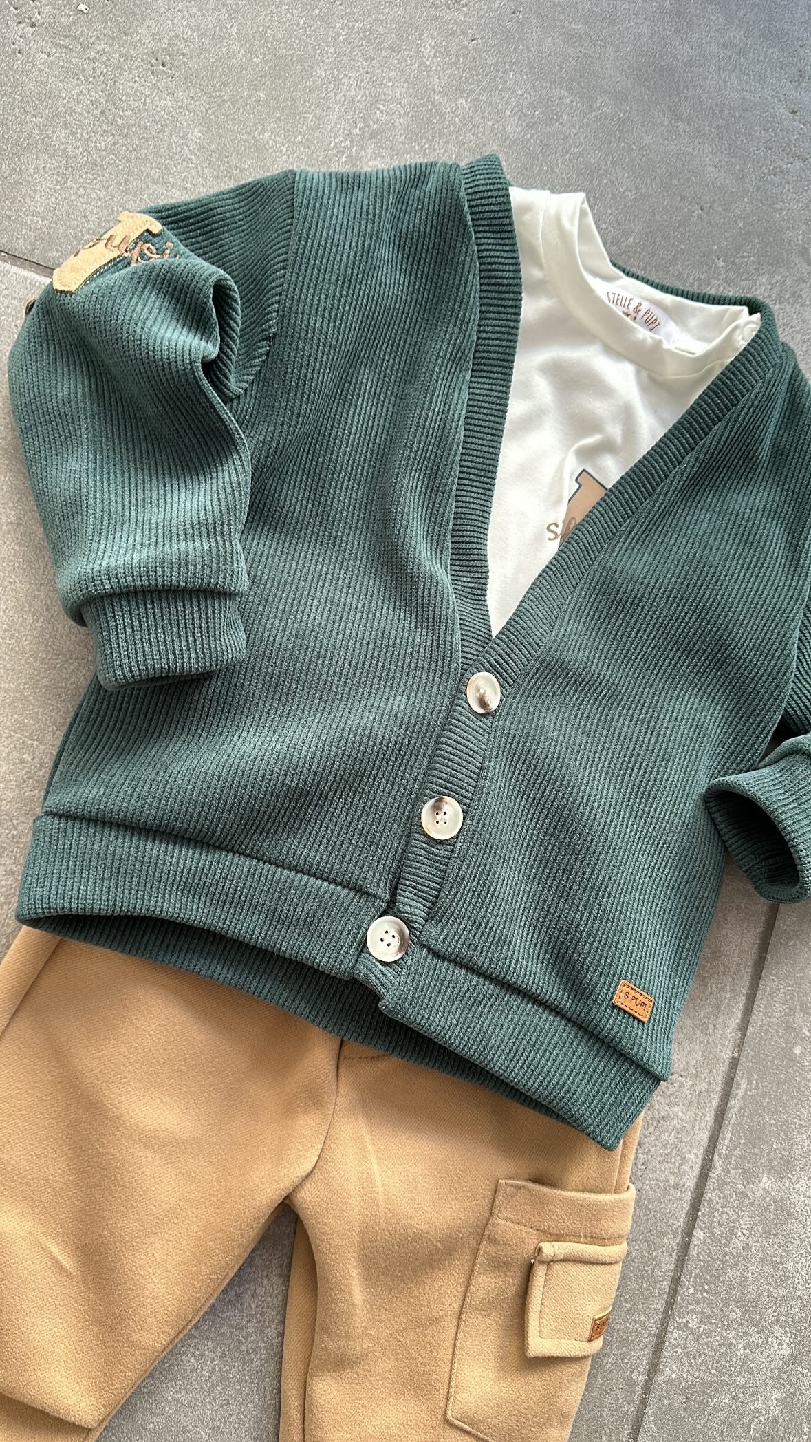 Completo CON CARDIGAN 12-36M - VERDE