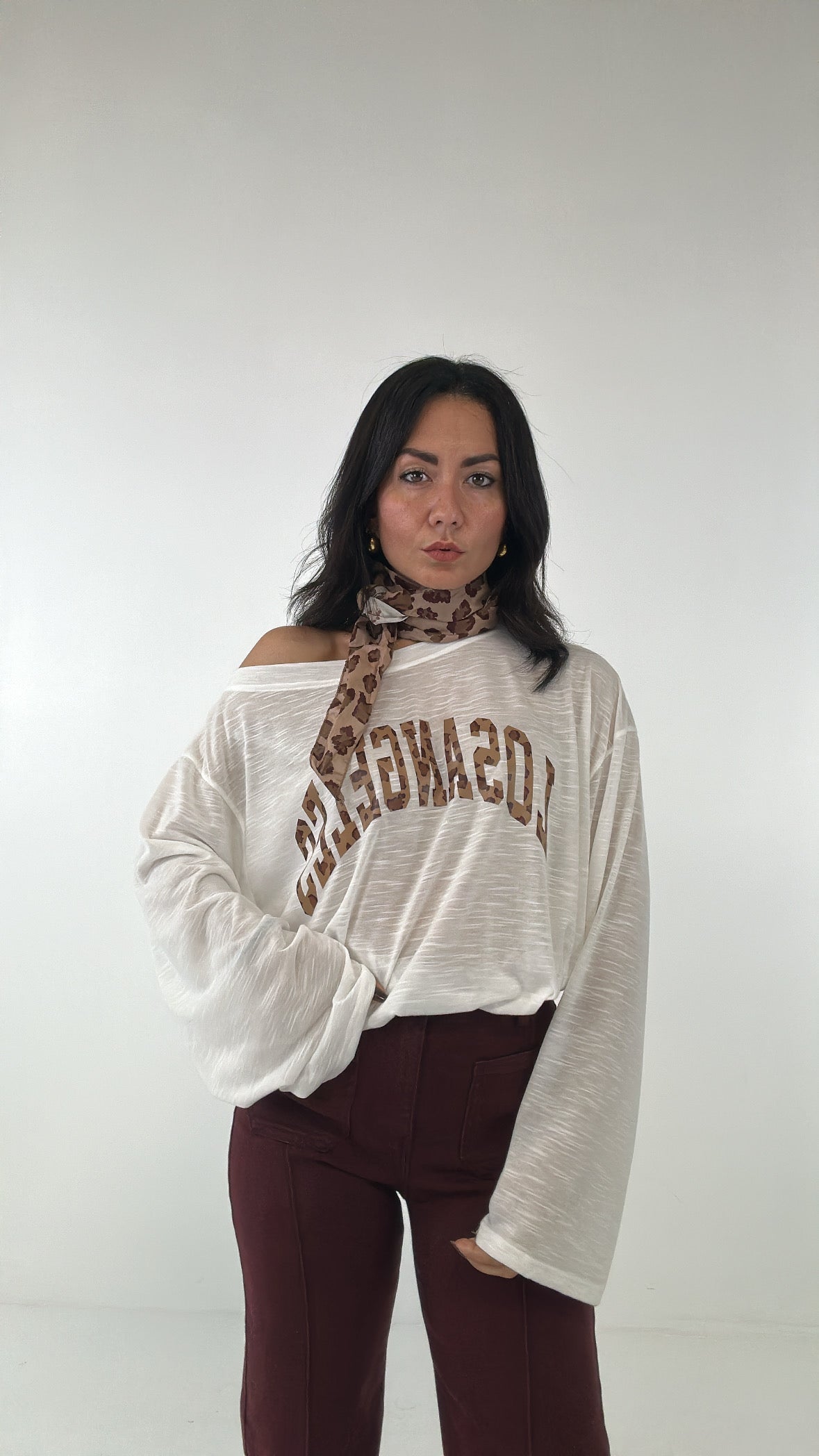 Maglia CON FOULARD LOSANGELES - BORDEAUX