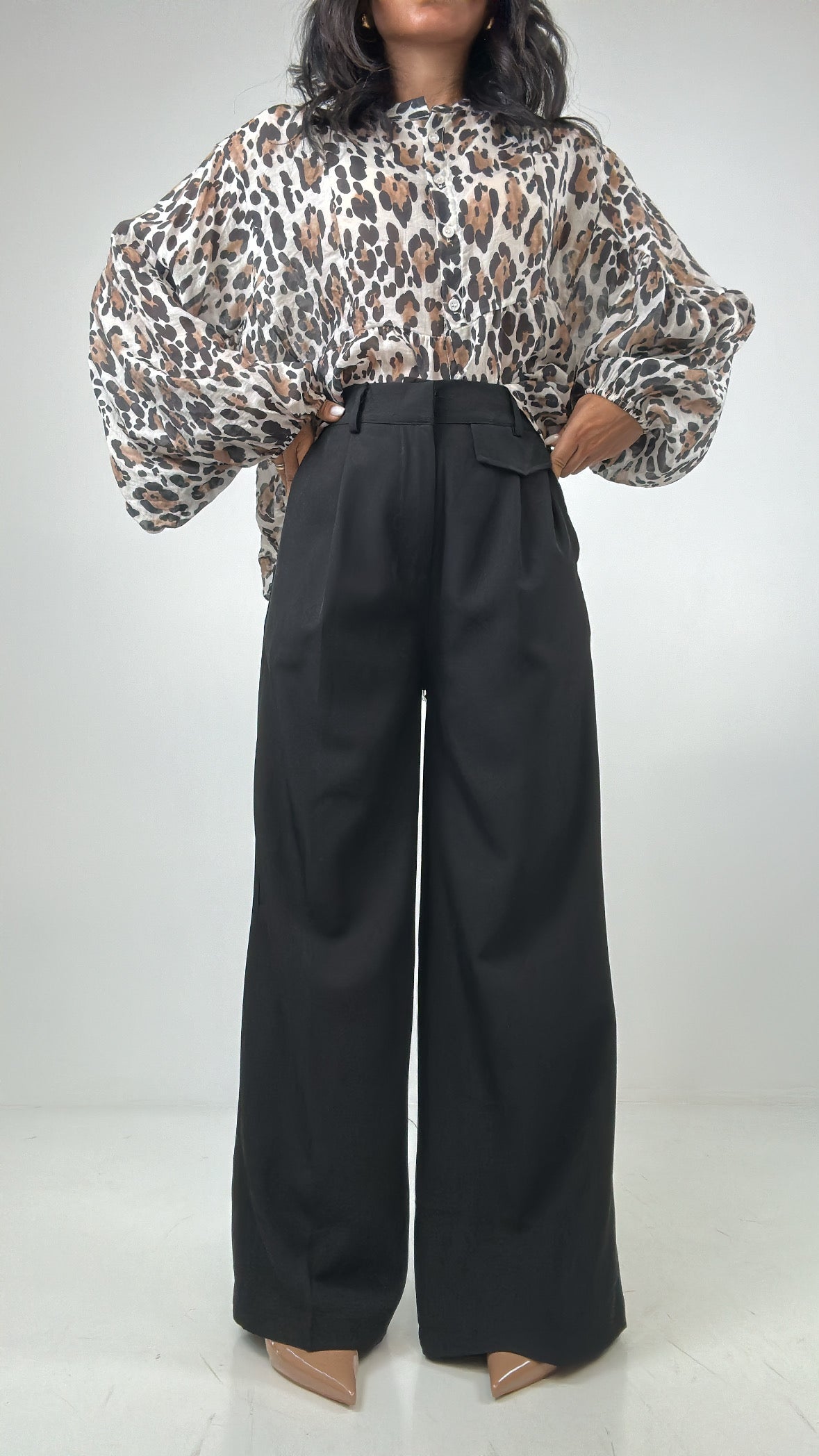 Pantalone PALAZZO TASCHINO - NERO