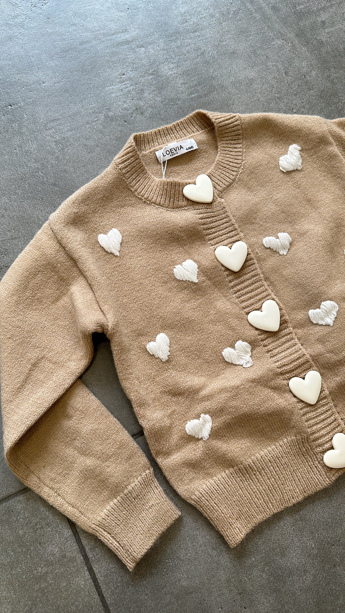 Cardigan 100 CUORI 4-14A - CAMMELLO