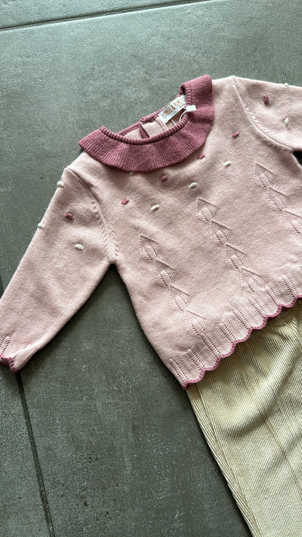 Completo CON PANTALONE RICCIO 3-18M - ROSA