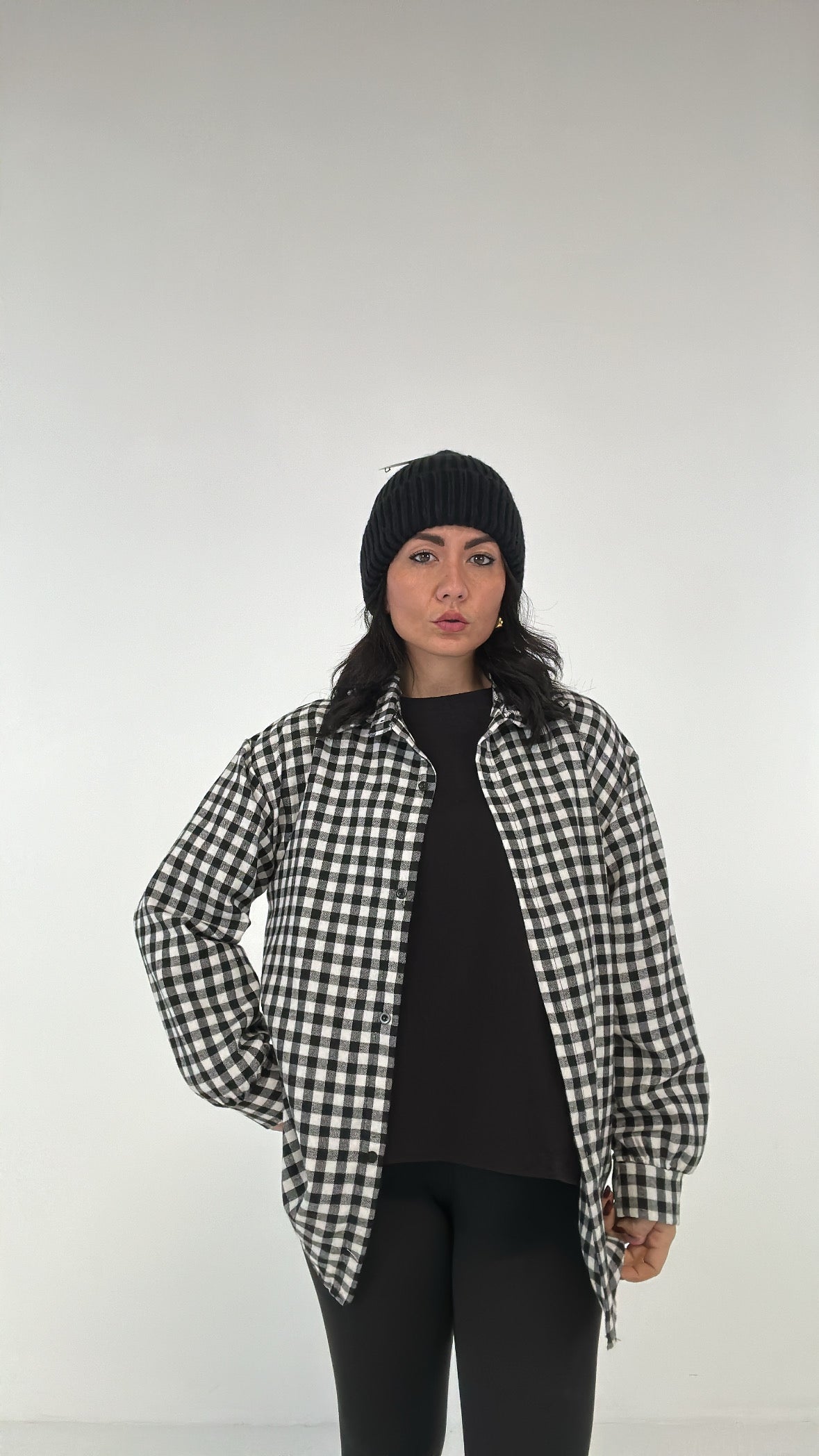 Camicia QUADRETTINI LOW - NERO