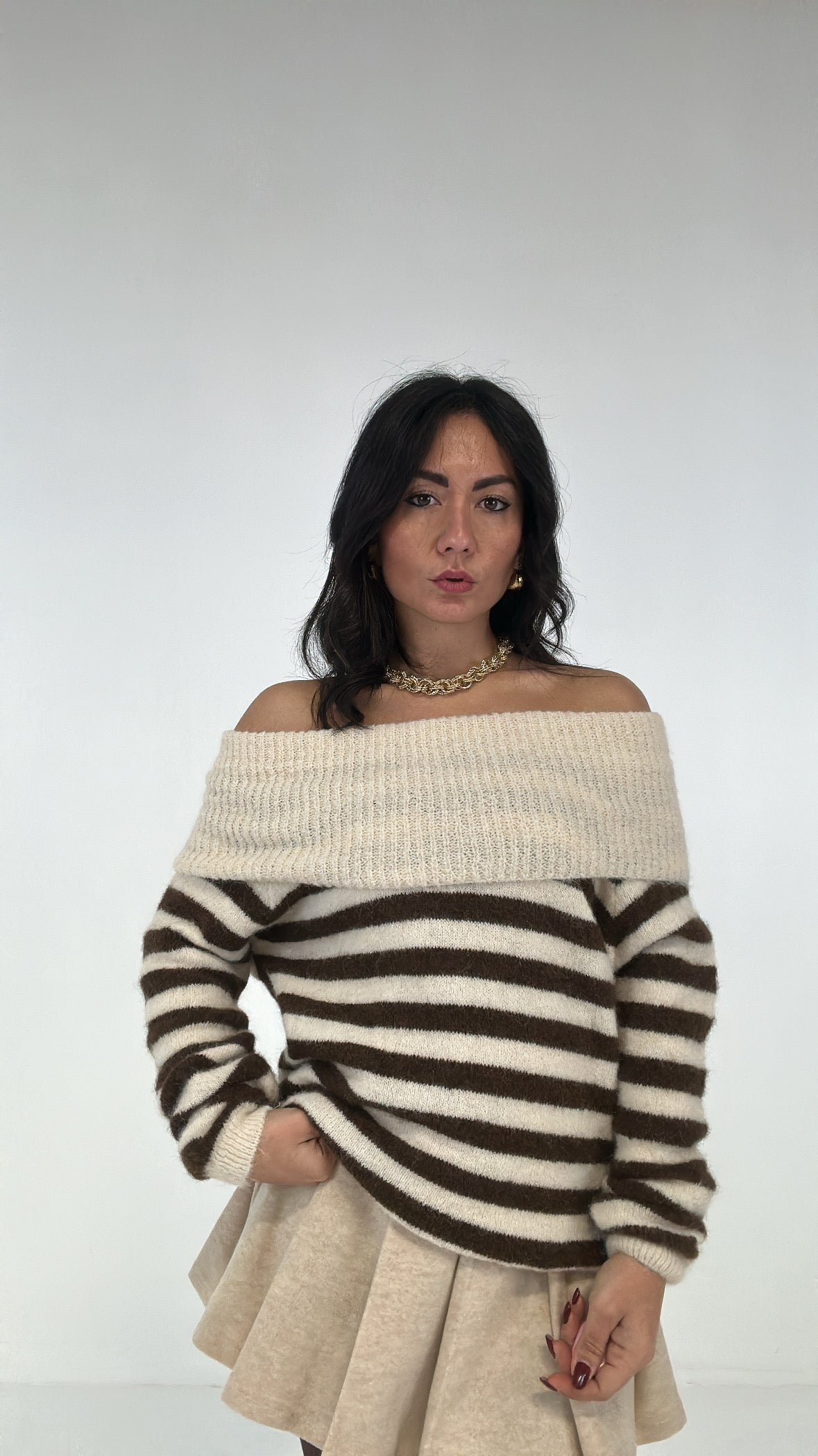 Pull BARCA A RIGHE - PANNA