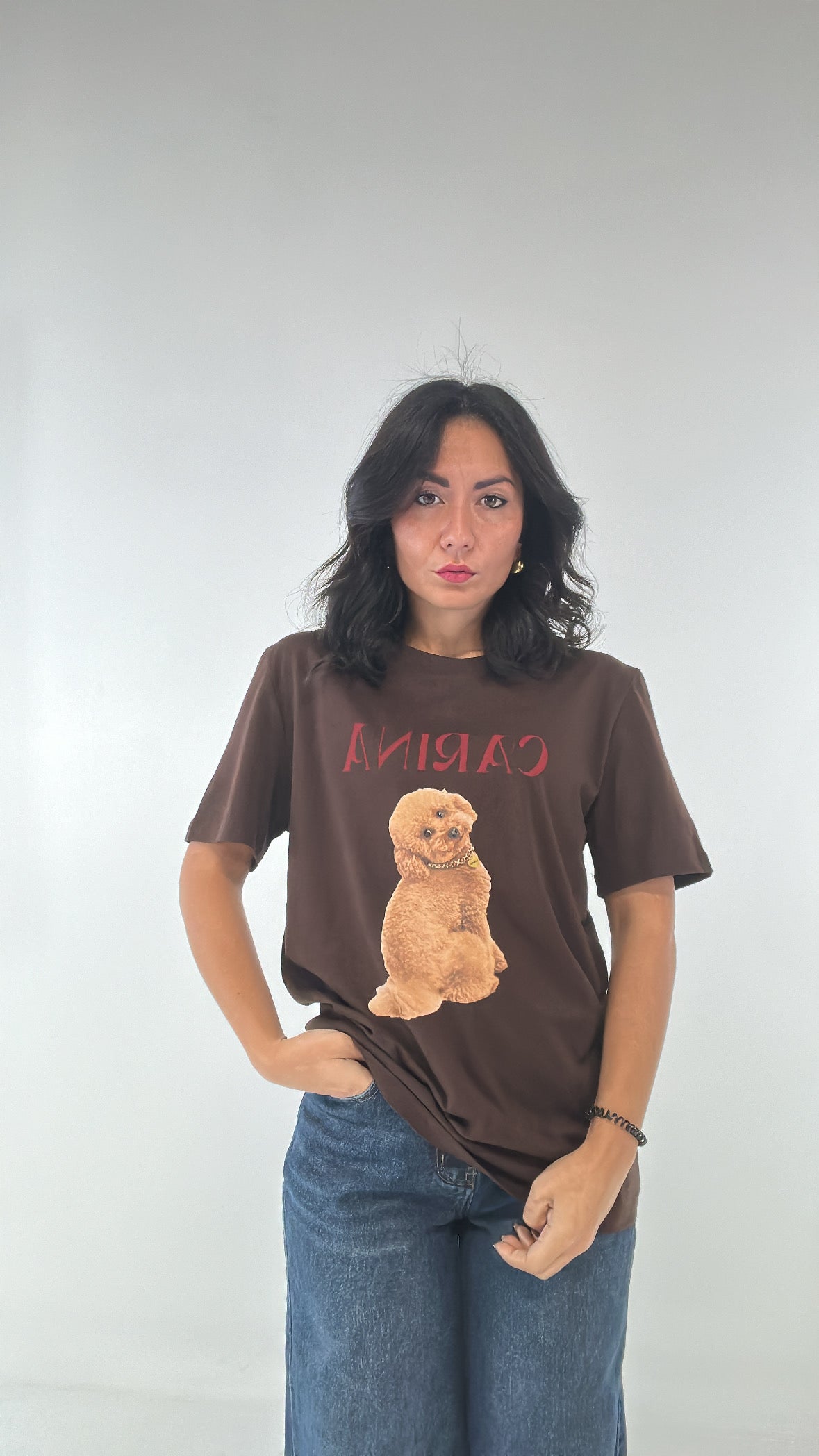 T-shirt LUMINA BARBONCINO - MARRONE