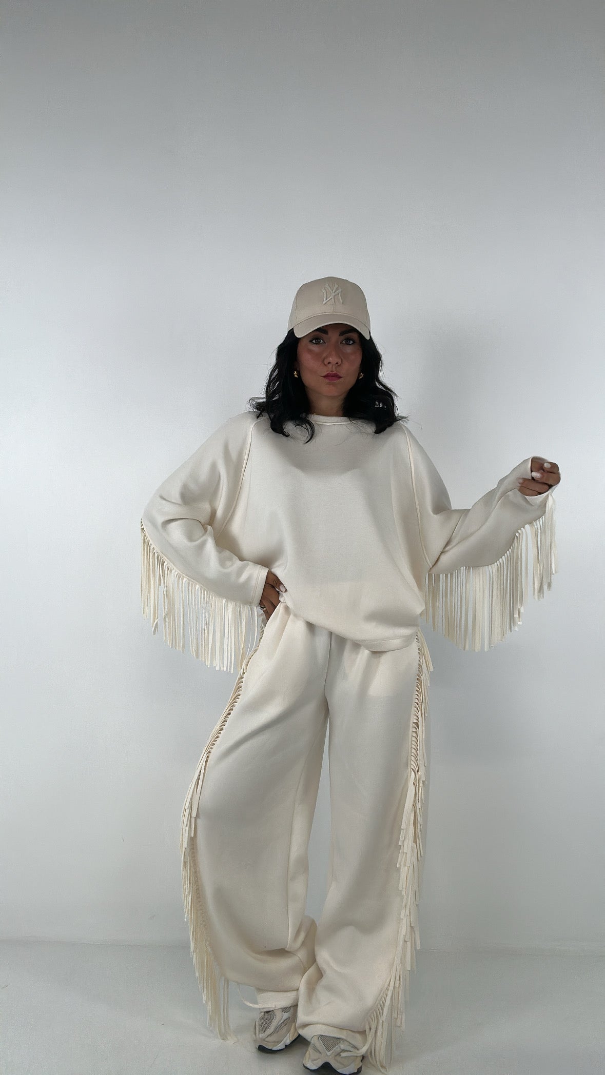 Pantalone LUMINA FRANGE - PANNA