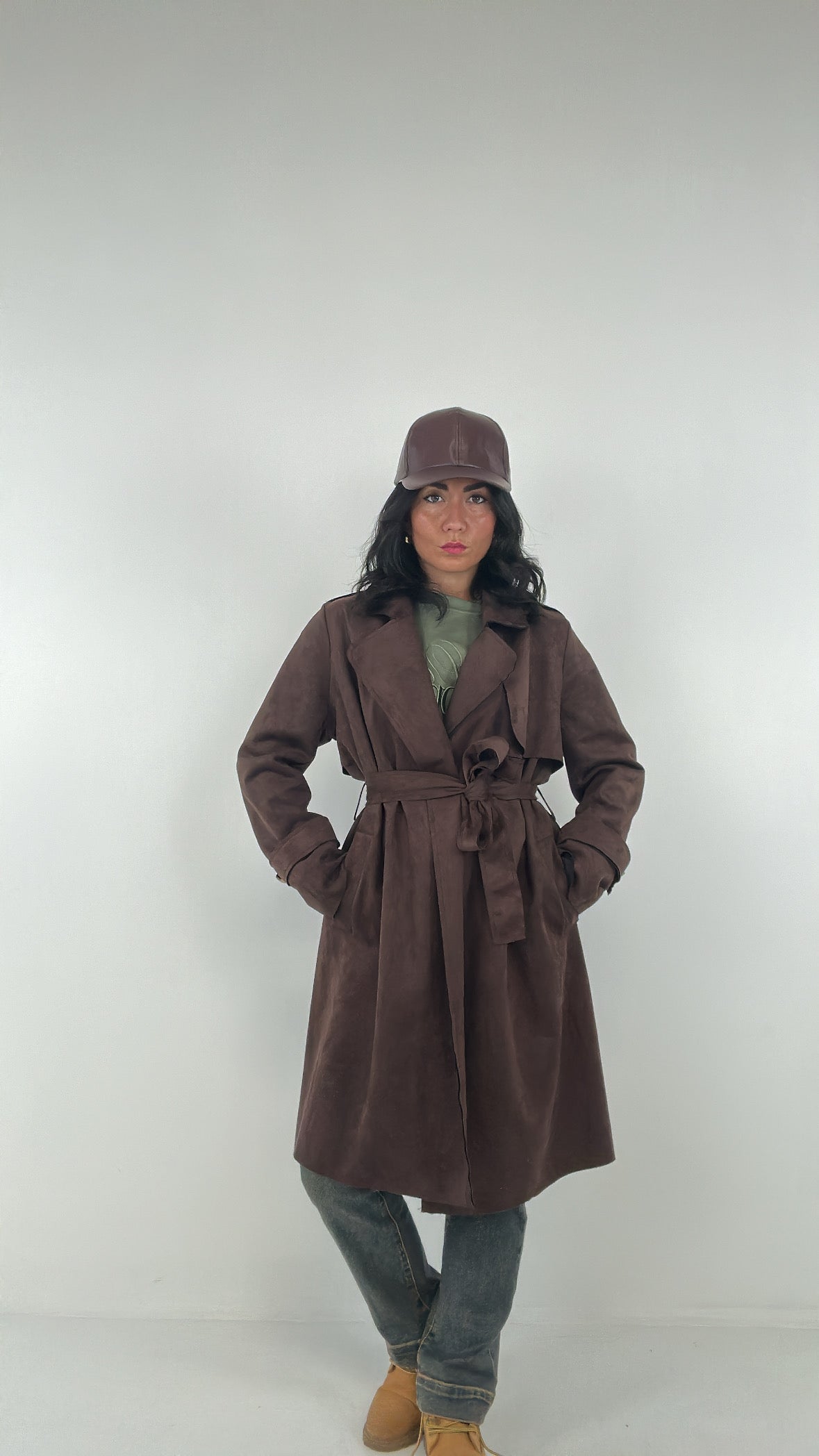 Trench IN CAMOSCIO - MARRONE