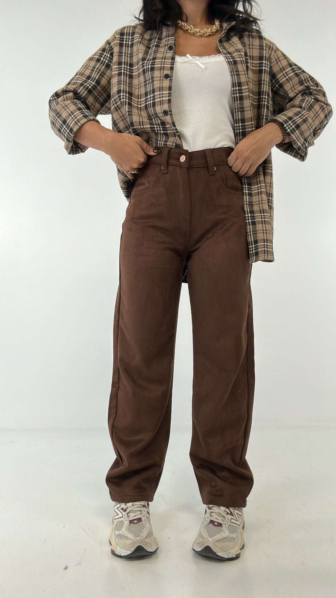 Pantalone CAMOSCIO BALLOON - MARRONE