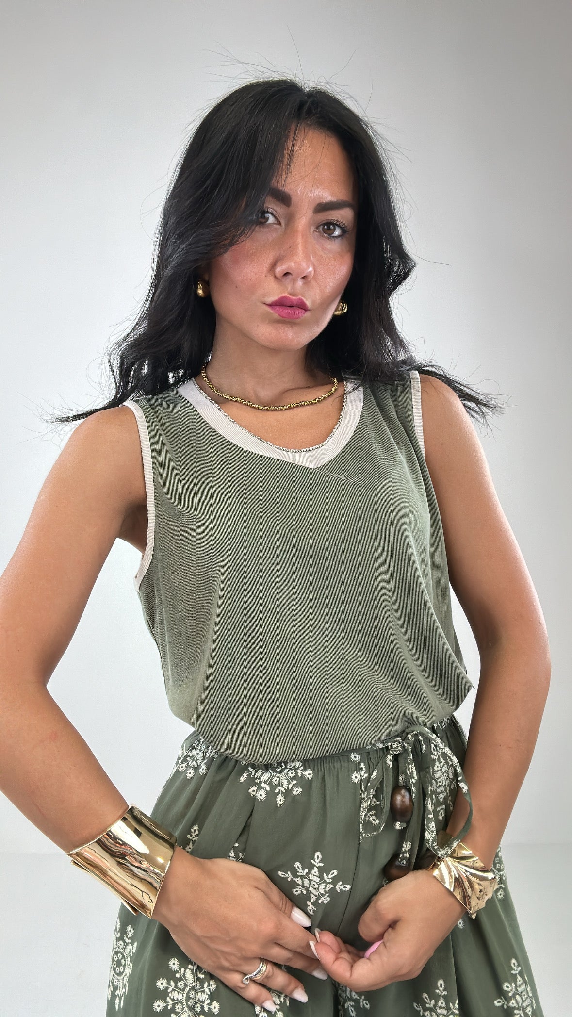Canotta BICOLOR - VERDE MILITARE