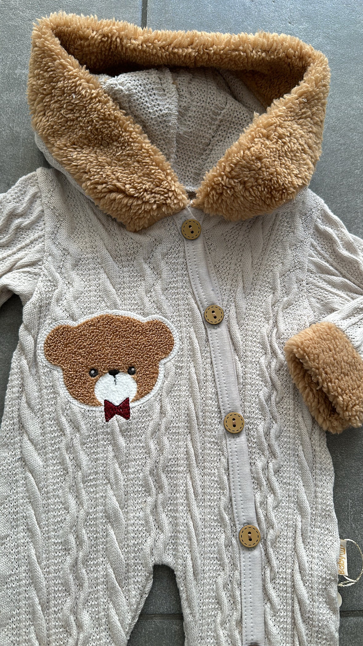 Tutina ORSO PELLUCIOSA 3-9M - BEIGE