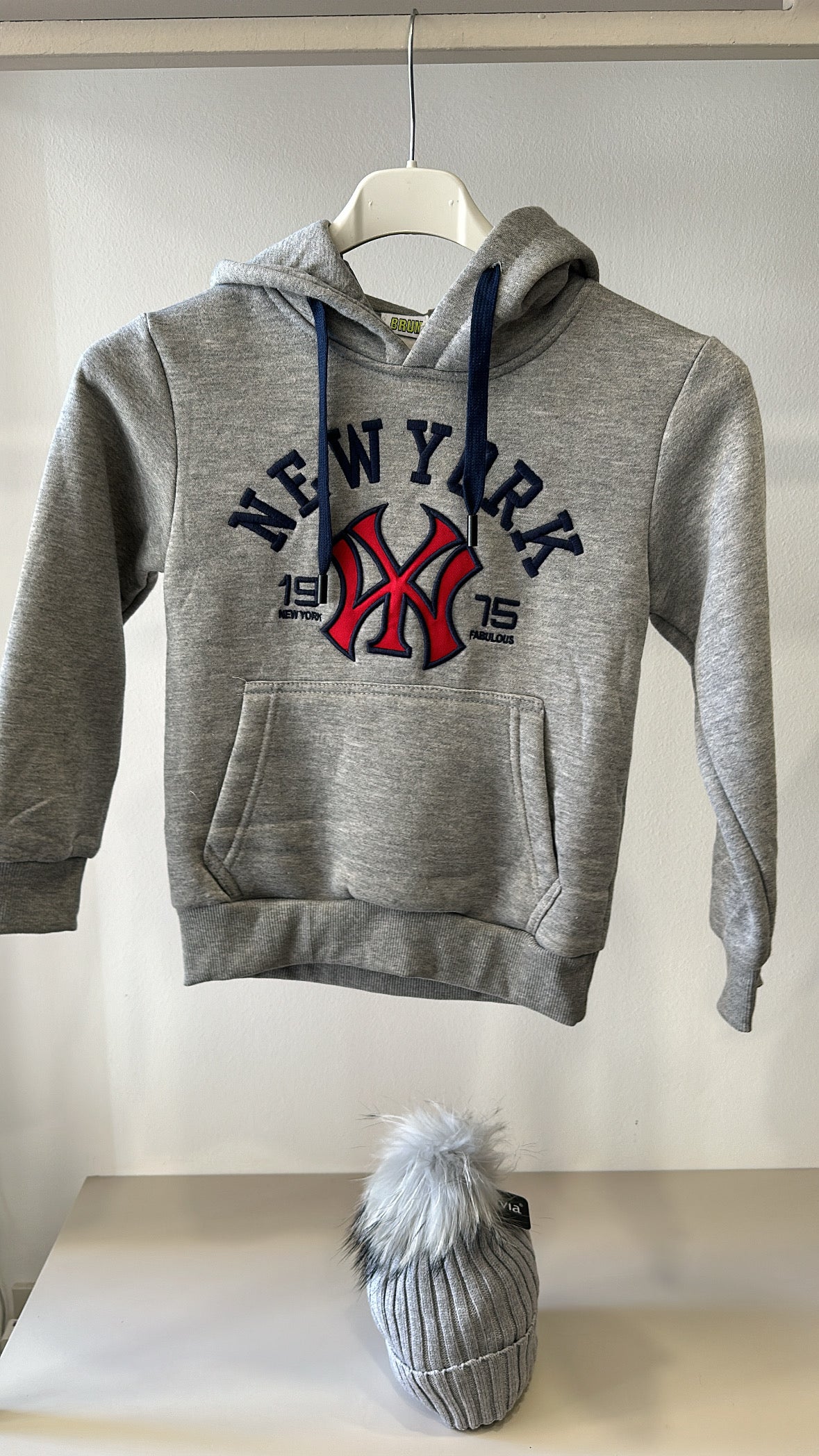 Felpa NEW YORK 4-14A - GRIGIO