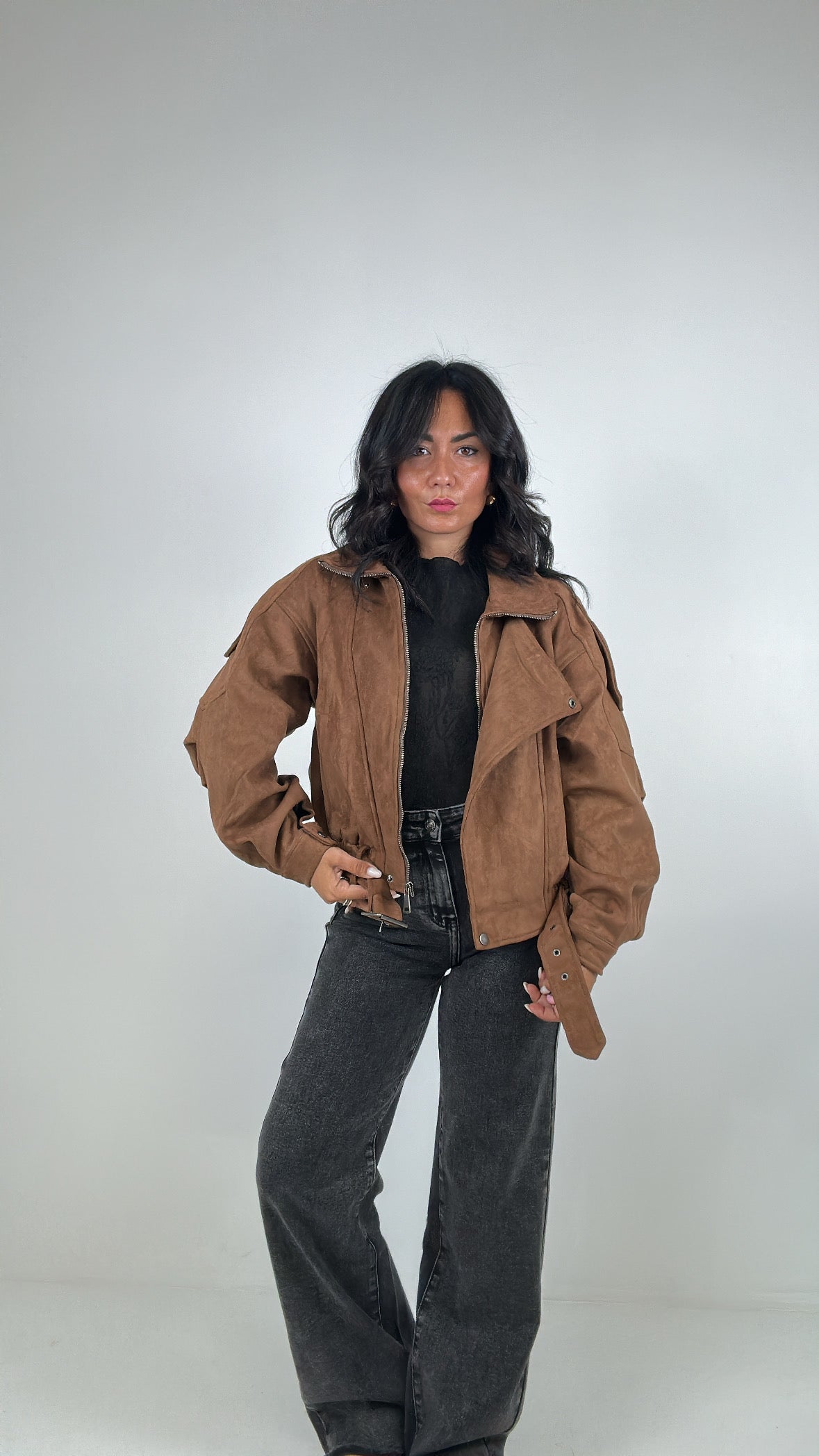 Chiodo BOMBER CAMOSCIO - CAMMELLO