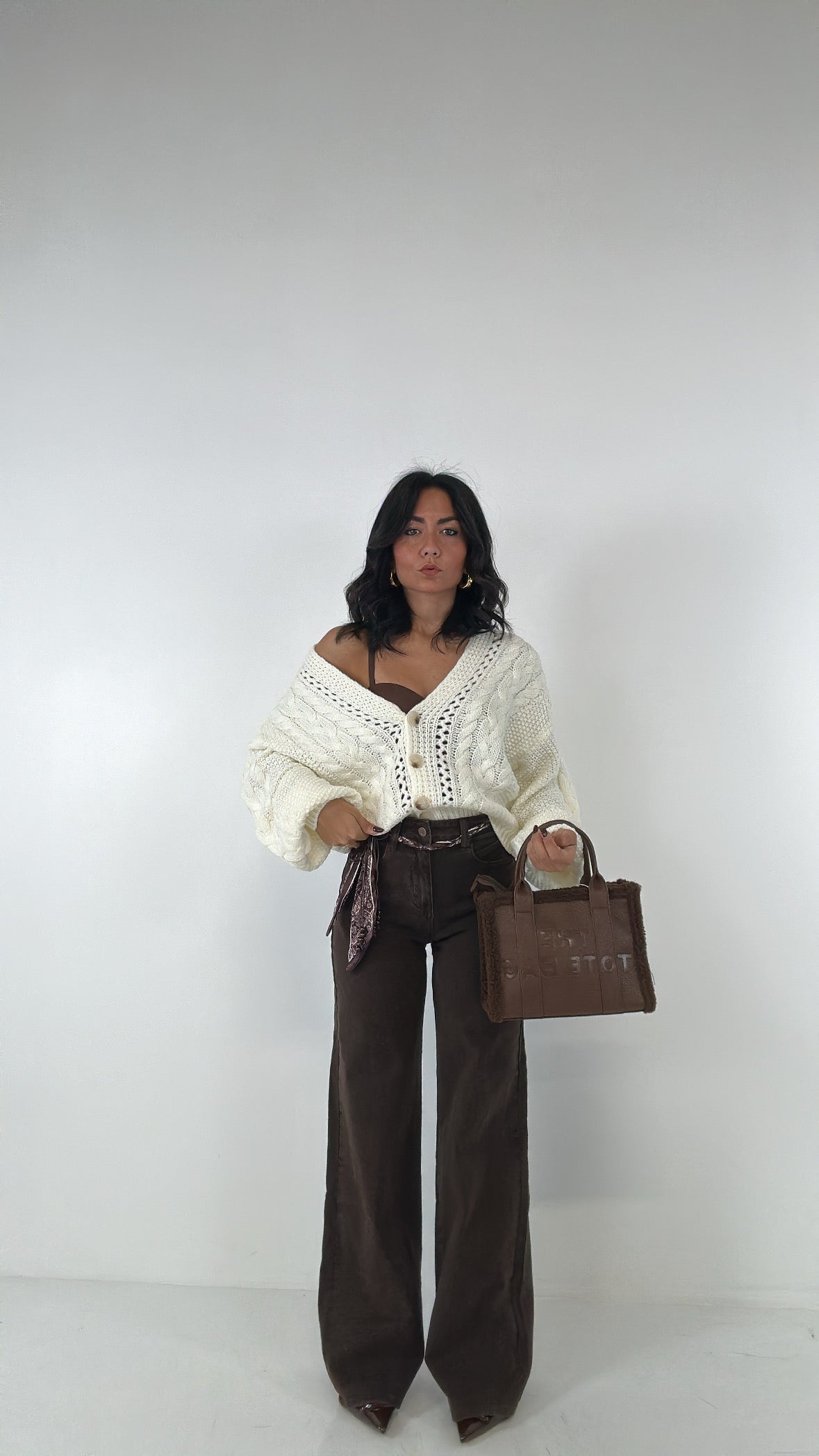 Jeans WIDE FOULARD - MARRONE