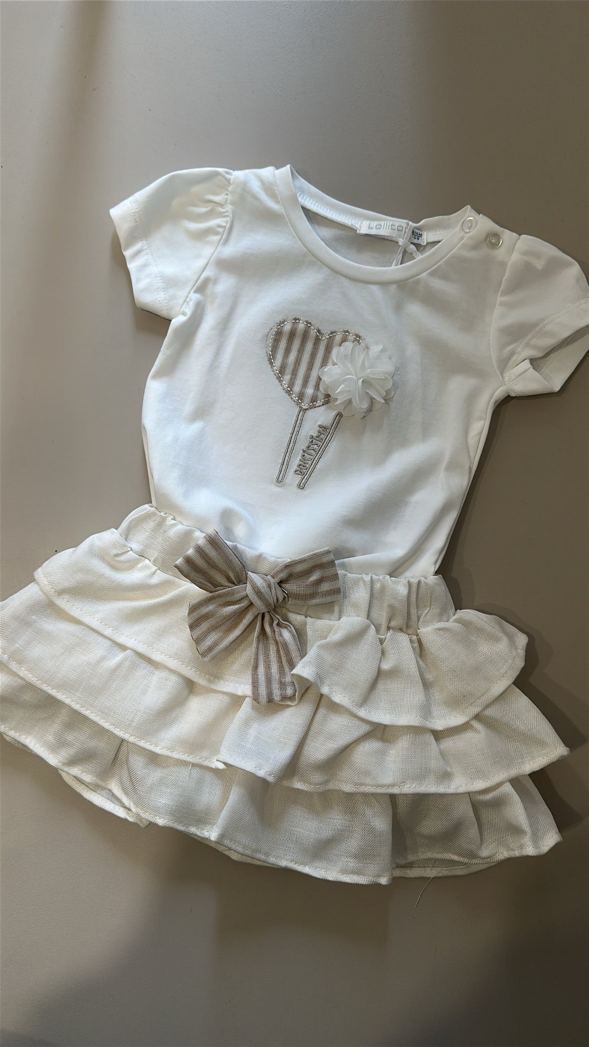 Completo CUOR DI FIORE 3-18M - BEIGE