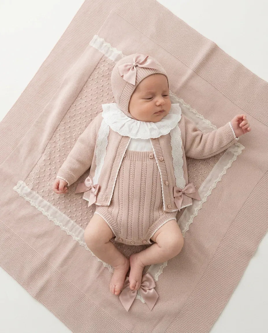 Pagliaccetto CON CARDIGAN 0-3 - ROSA