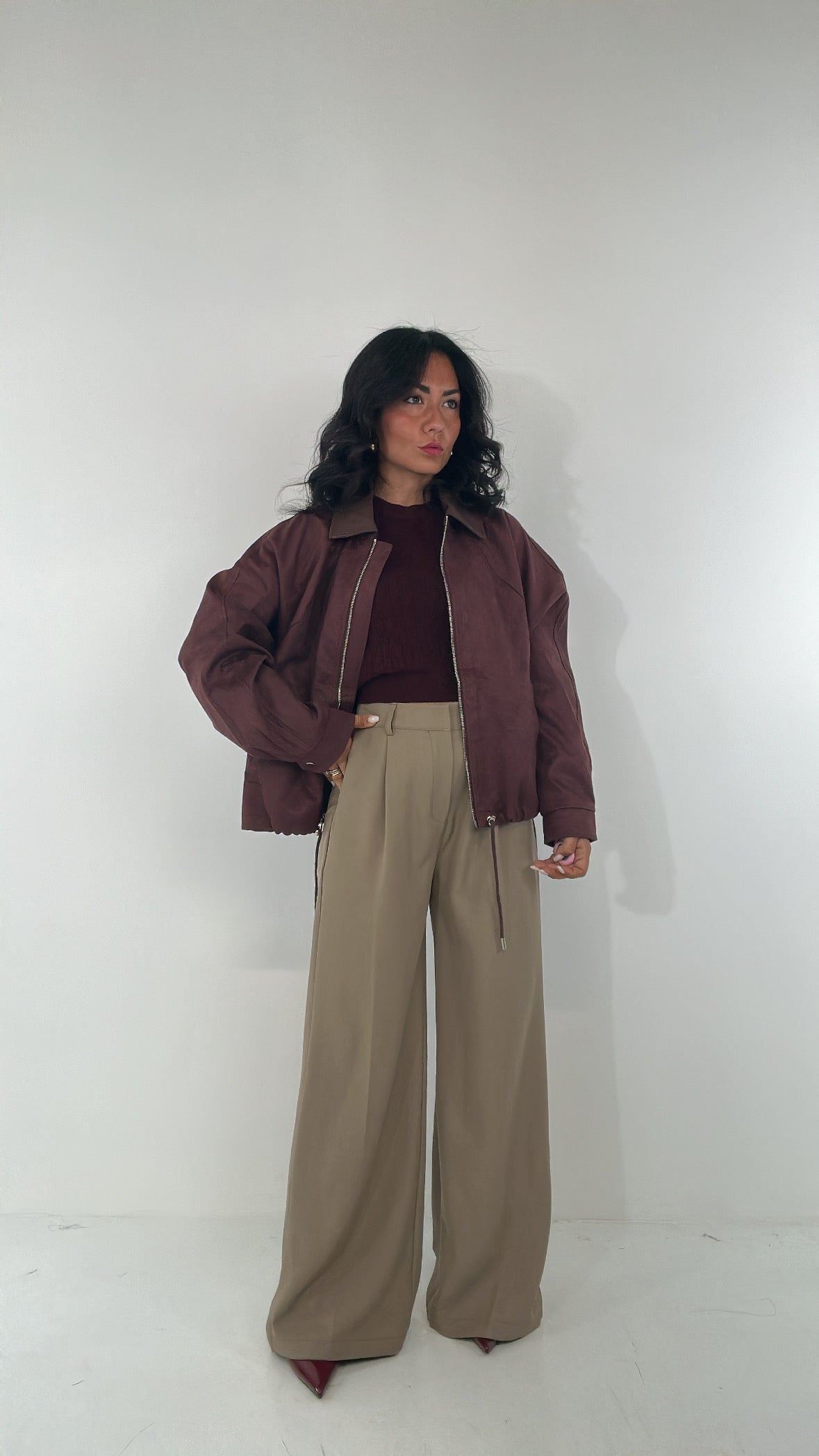 Pantalone PALAZZO TASCHINO - FANGO
