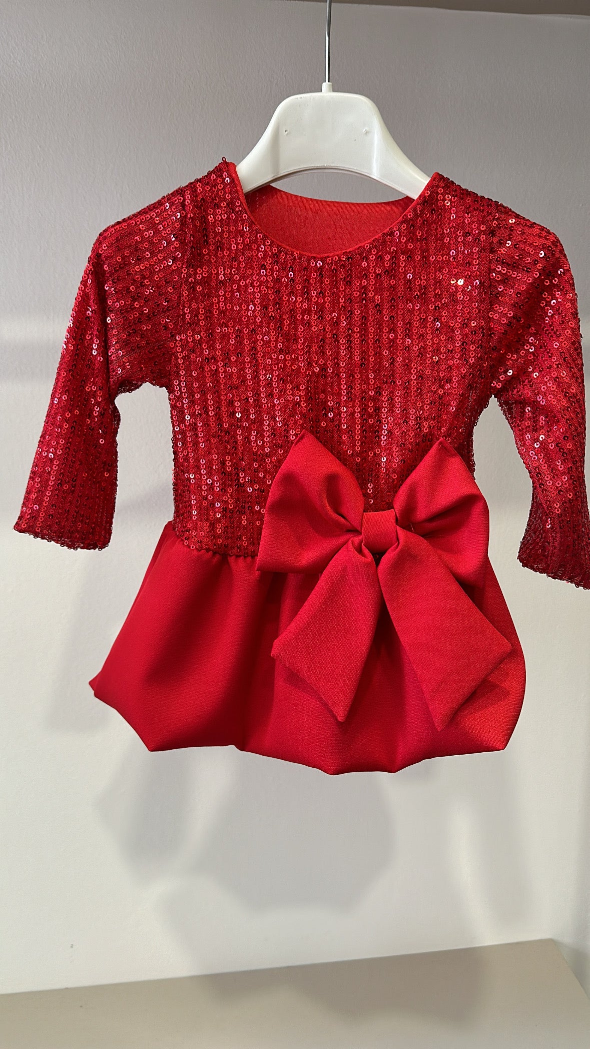 Vestitino CON PAILLETTES 12-36M - ROSSO