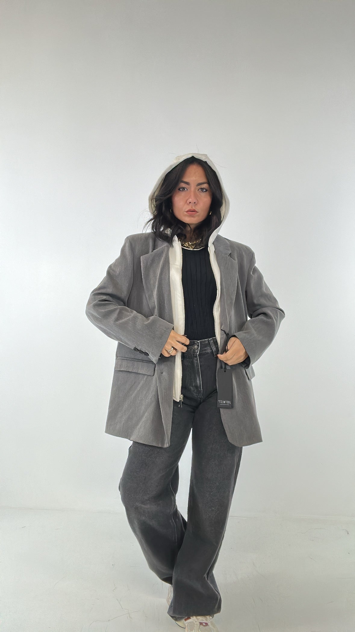 Blazer JUST CON CAPPUCCIO - GRIGIO