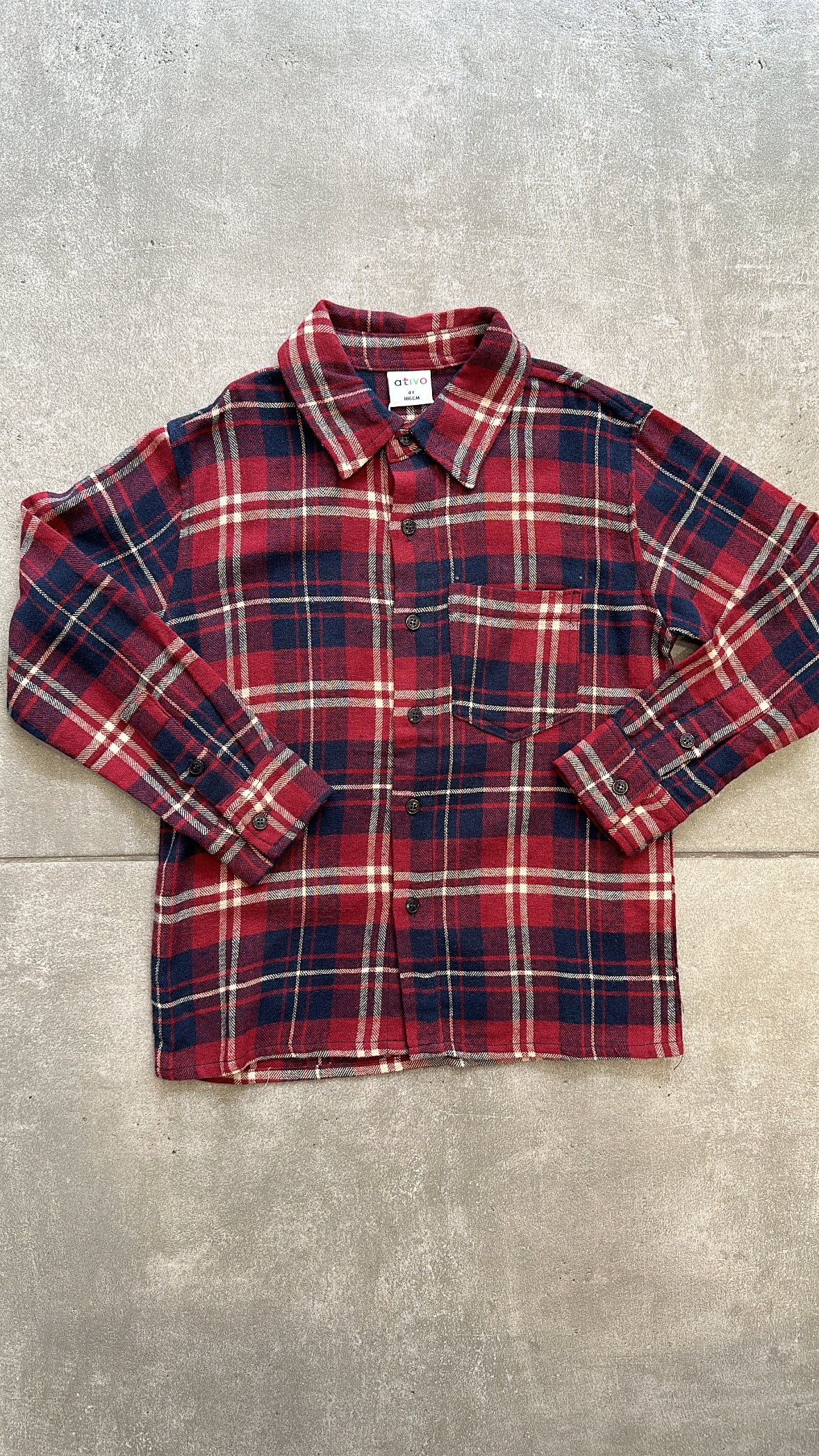 Camicia QUADRI ATIV 4-16A - ROSSO