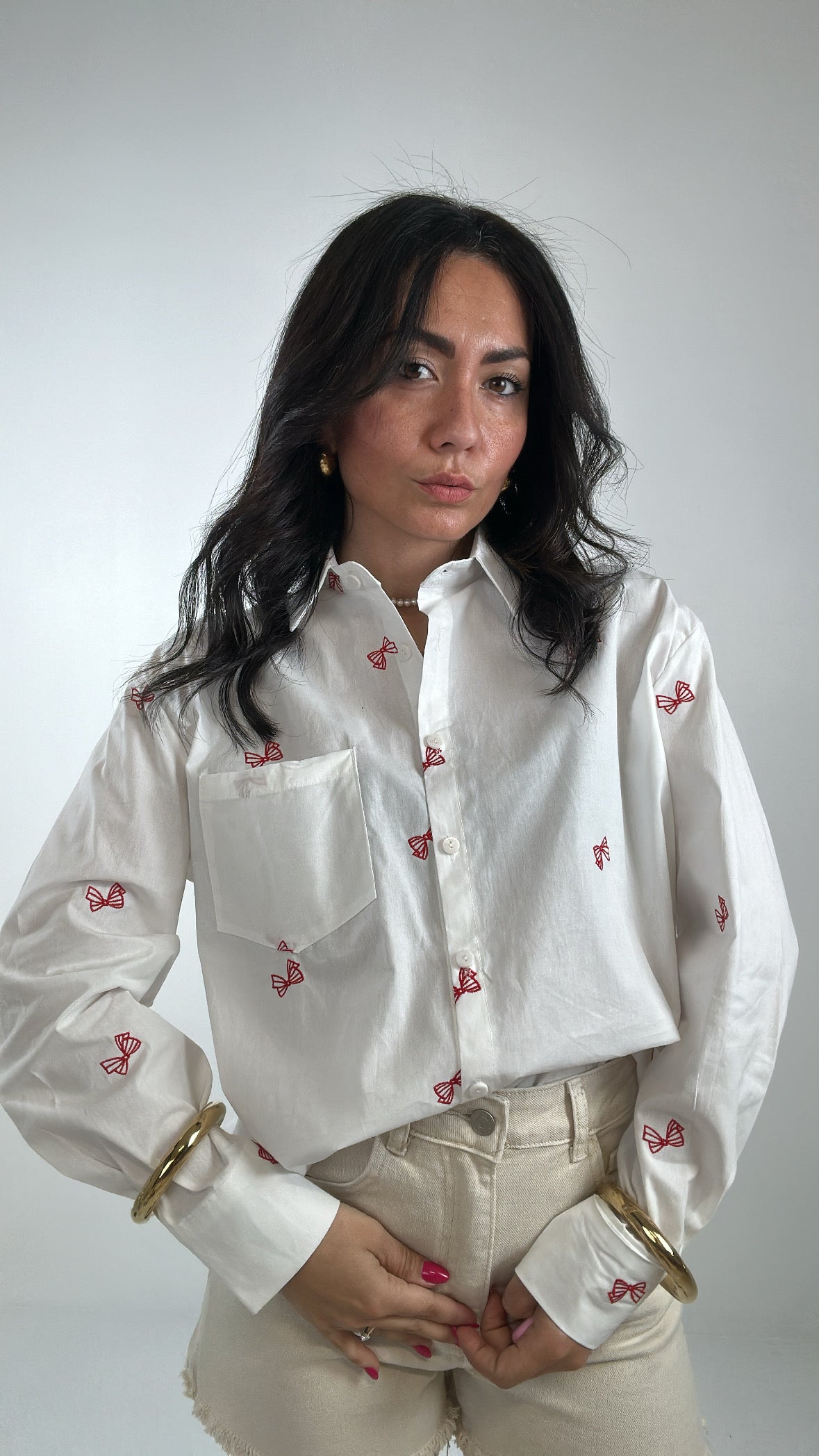 Camicia FIOCCHETTI ROSSI - BIANCO