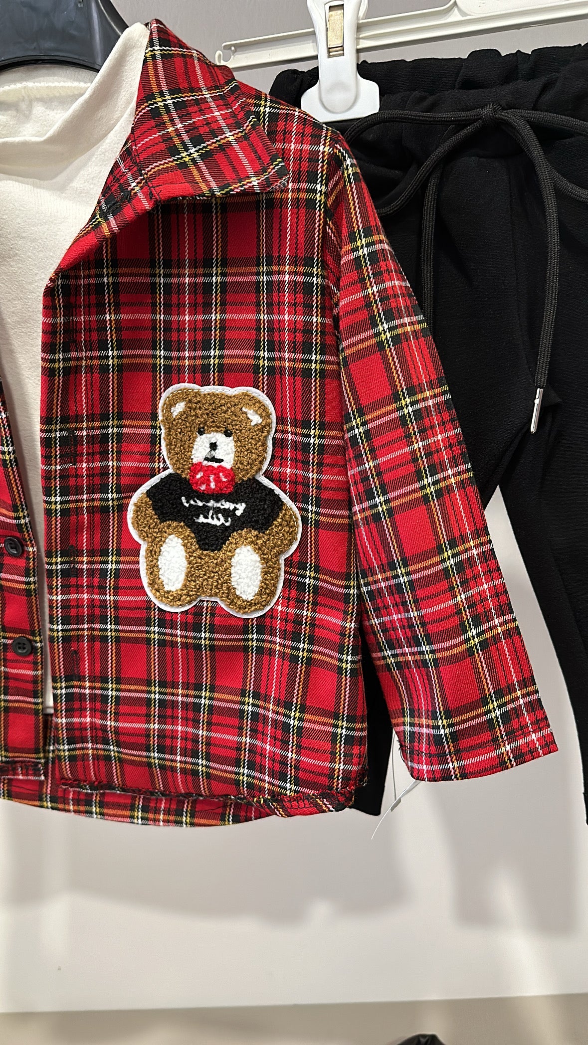 Completo ORSETTO QUADRI 9-36M - ROSSO