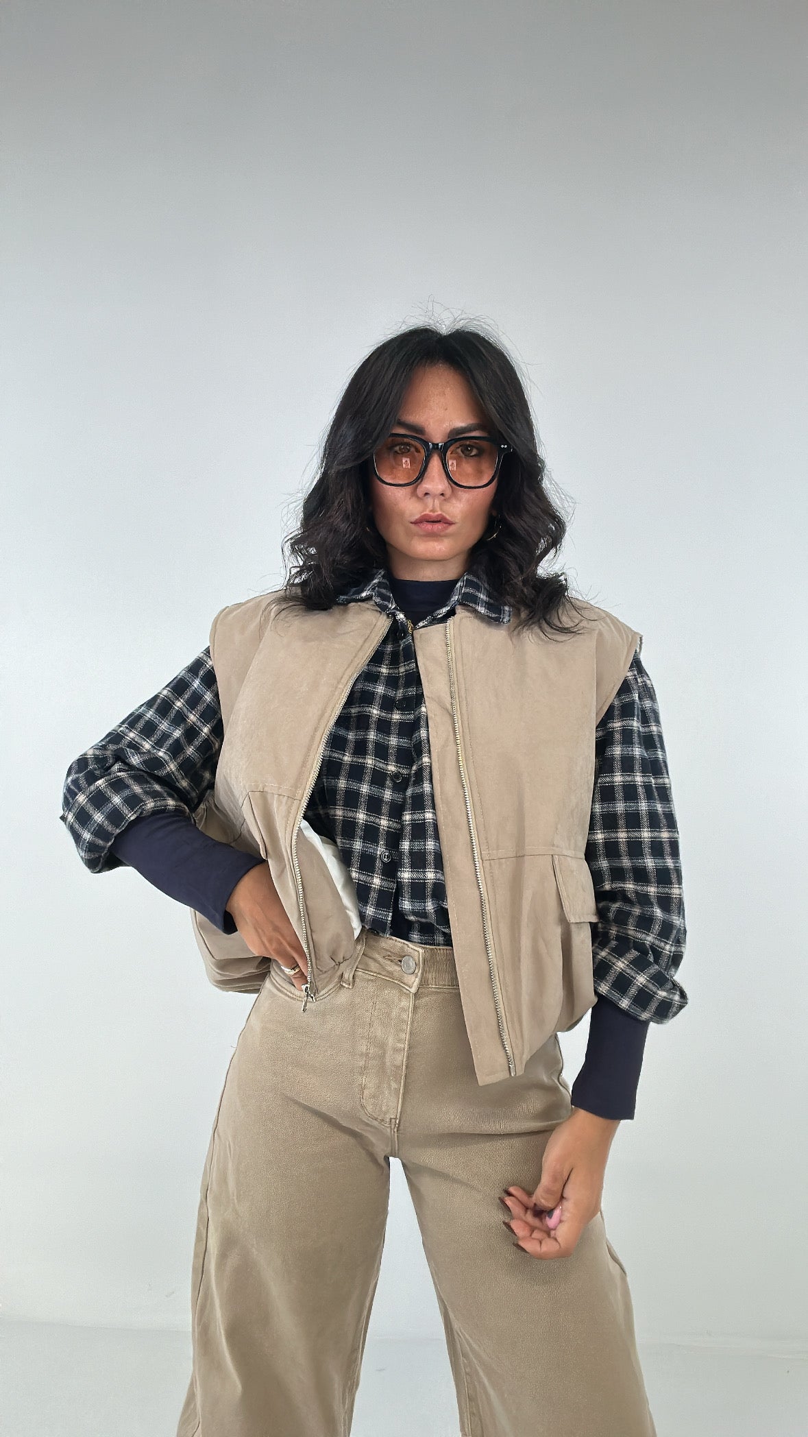 Gilet BOMBER LUMINA - BEIGE