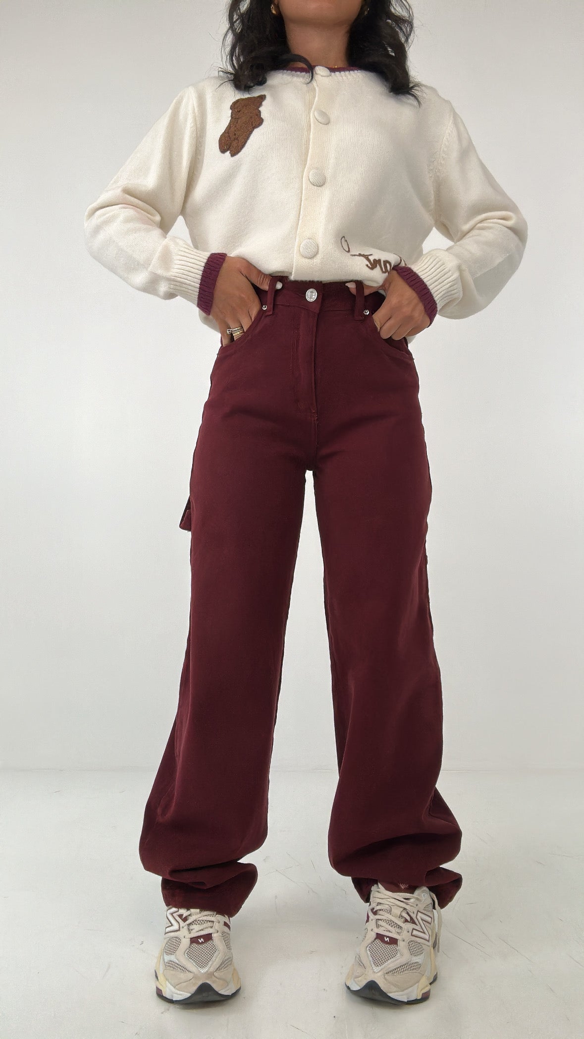 Jeans VSMISS BALLON - BORDEAUX