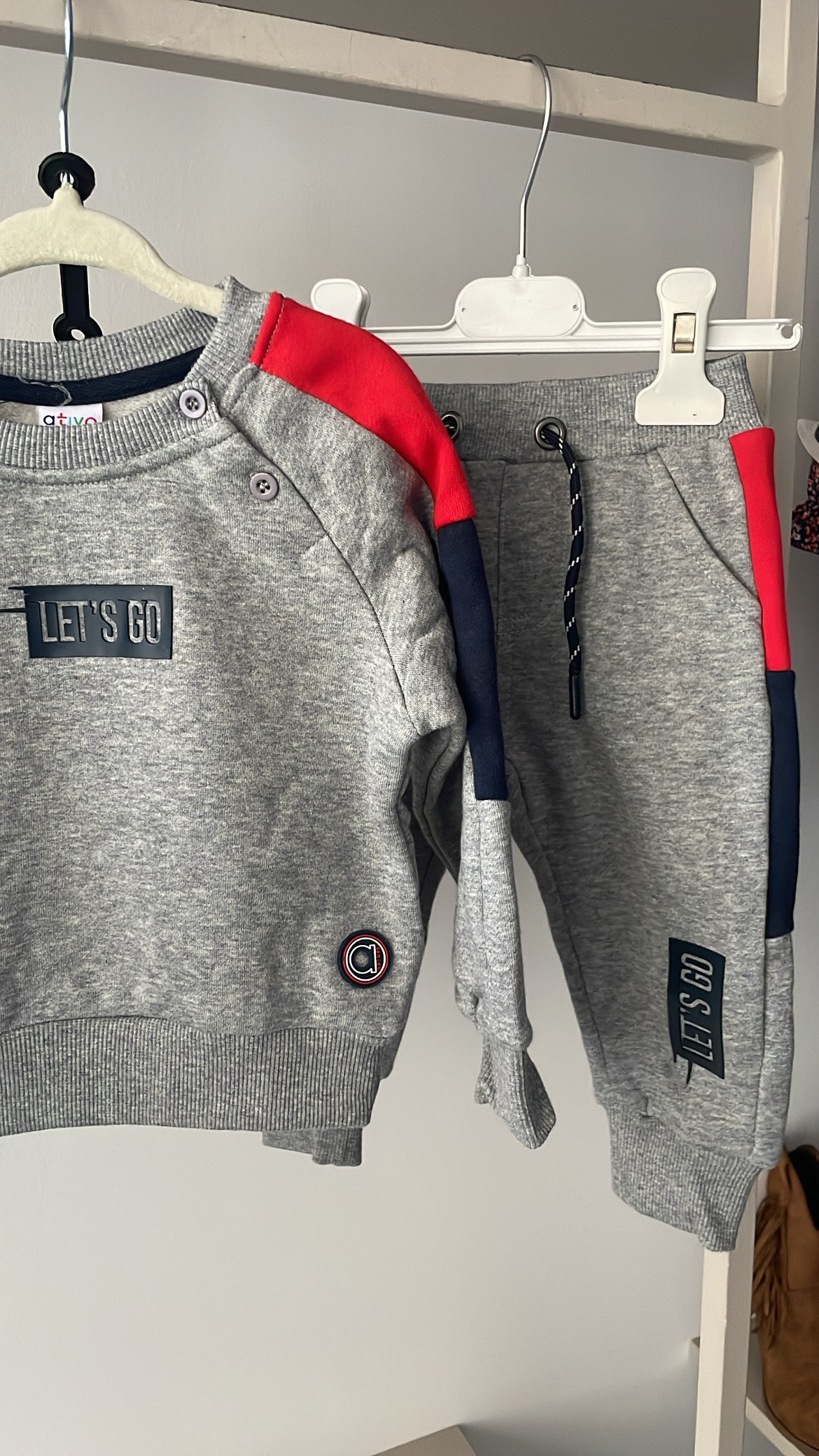 Tuta LET'S GO 6-36M - GRIGIO