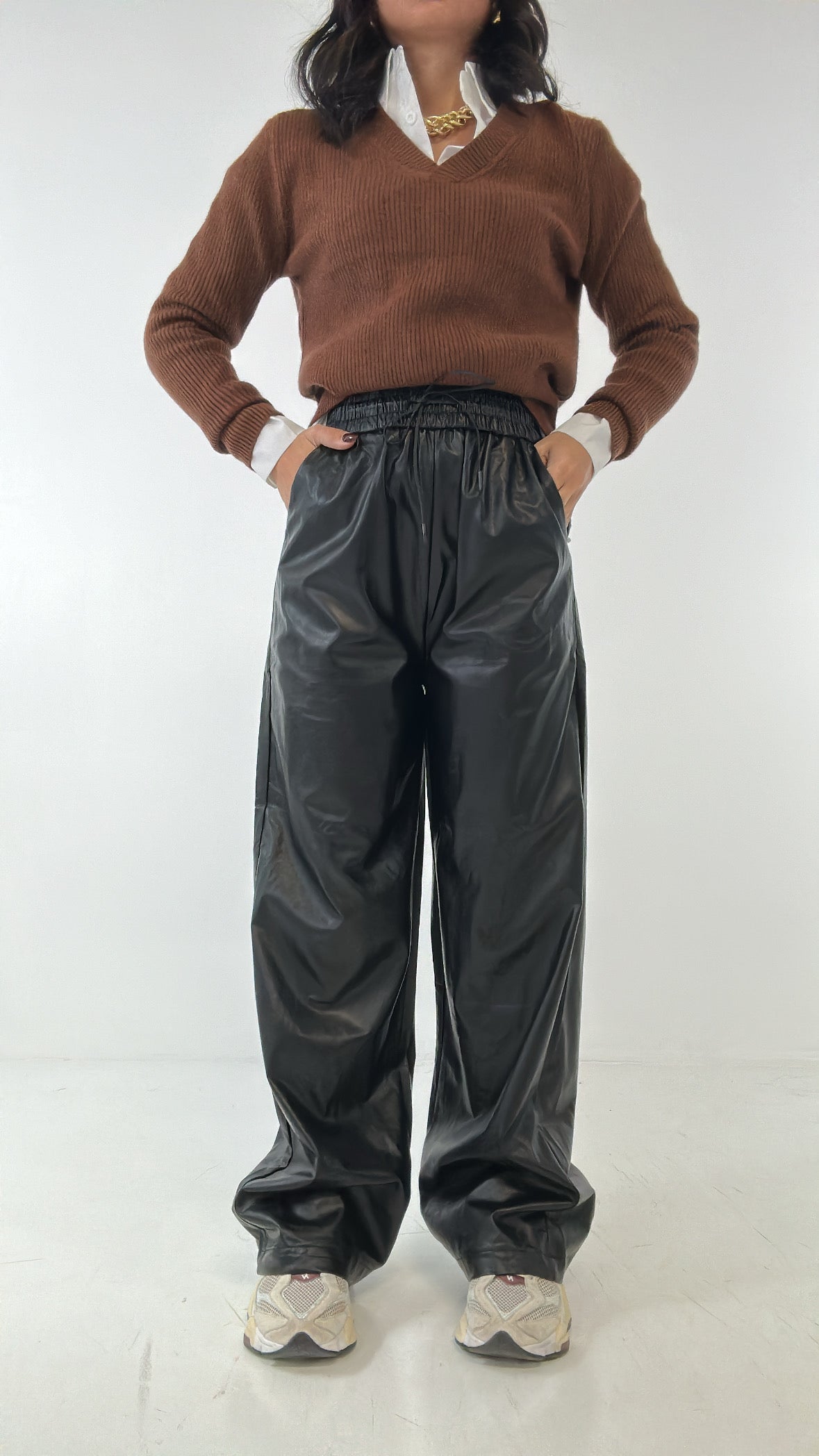 Pantalone LACCIO ECOPELLE - NERO