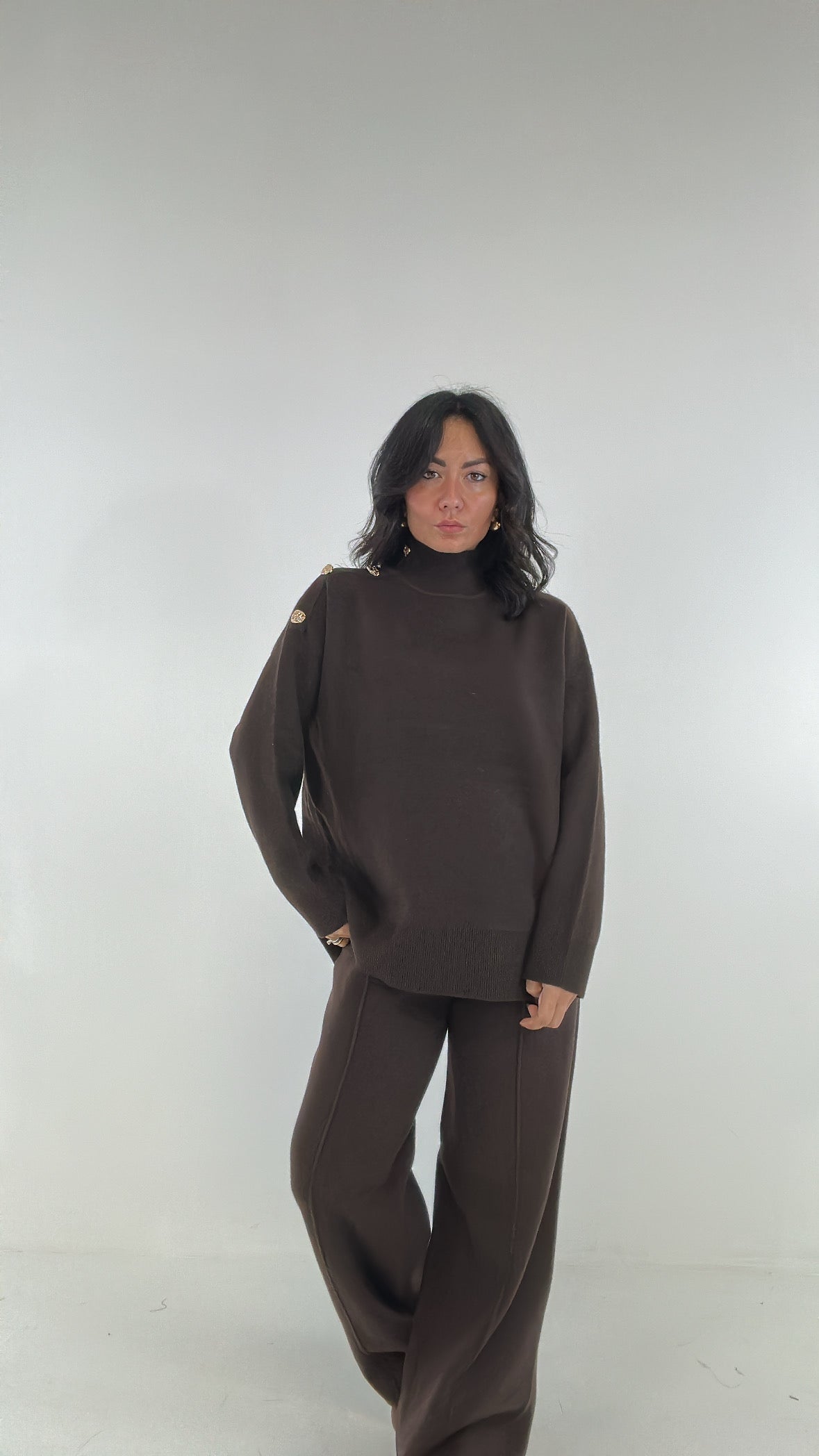 Coordinato DOLCEVITA BOTTONI ORO - MARRONE