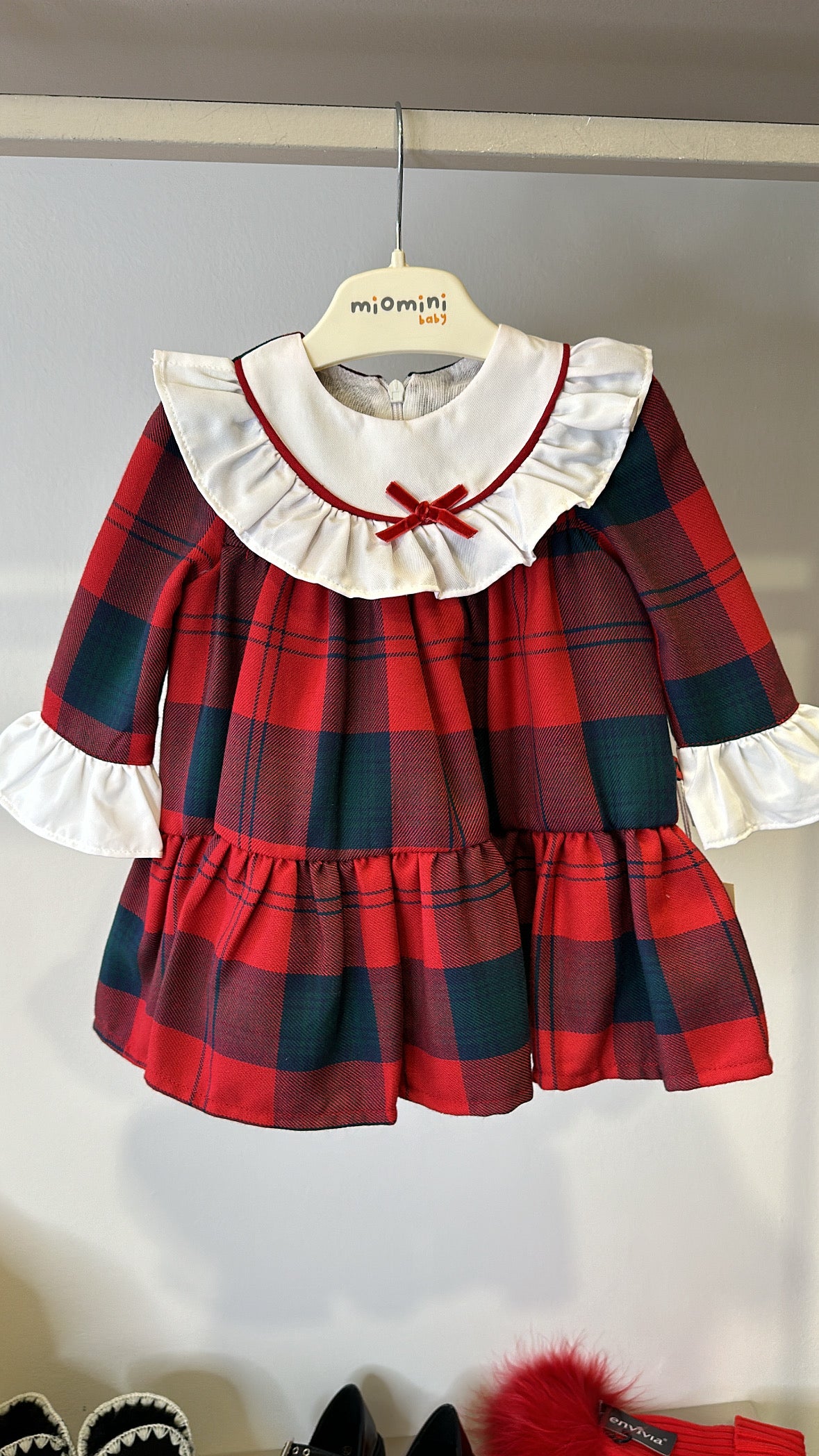 Vestito SCOZZESE 6-24M - ROSSO