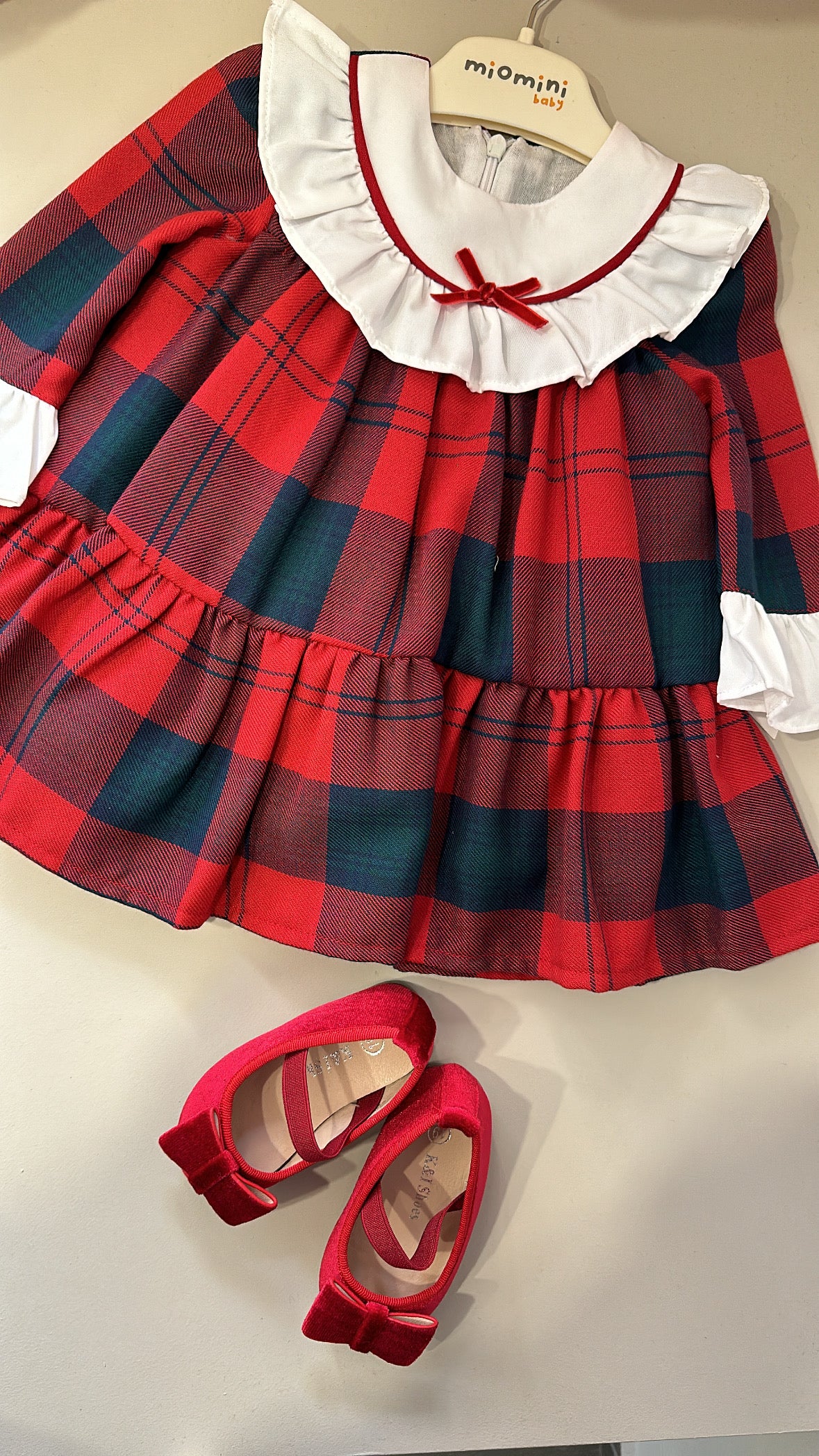 Vestito SCOZZESE 6-24M - ROSSO